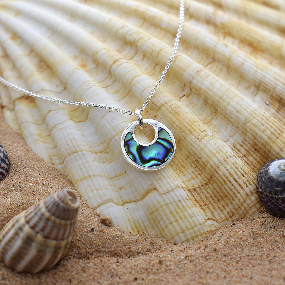 Bronwen paua shell disc necklace