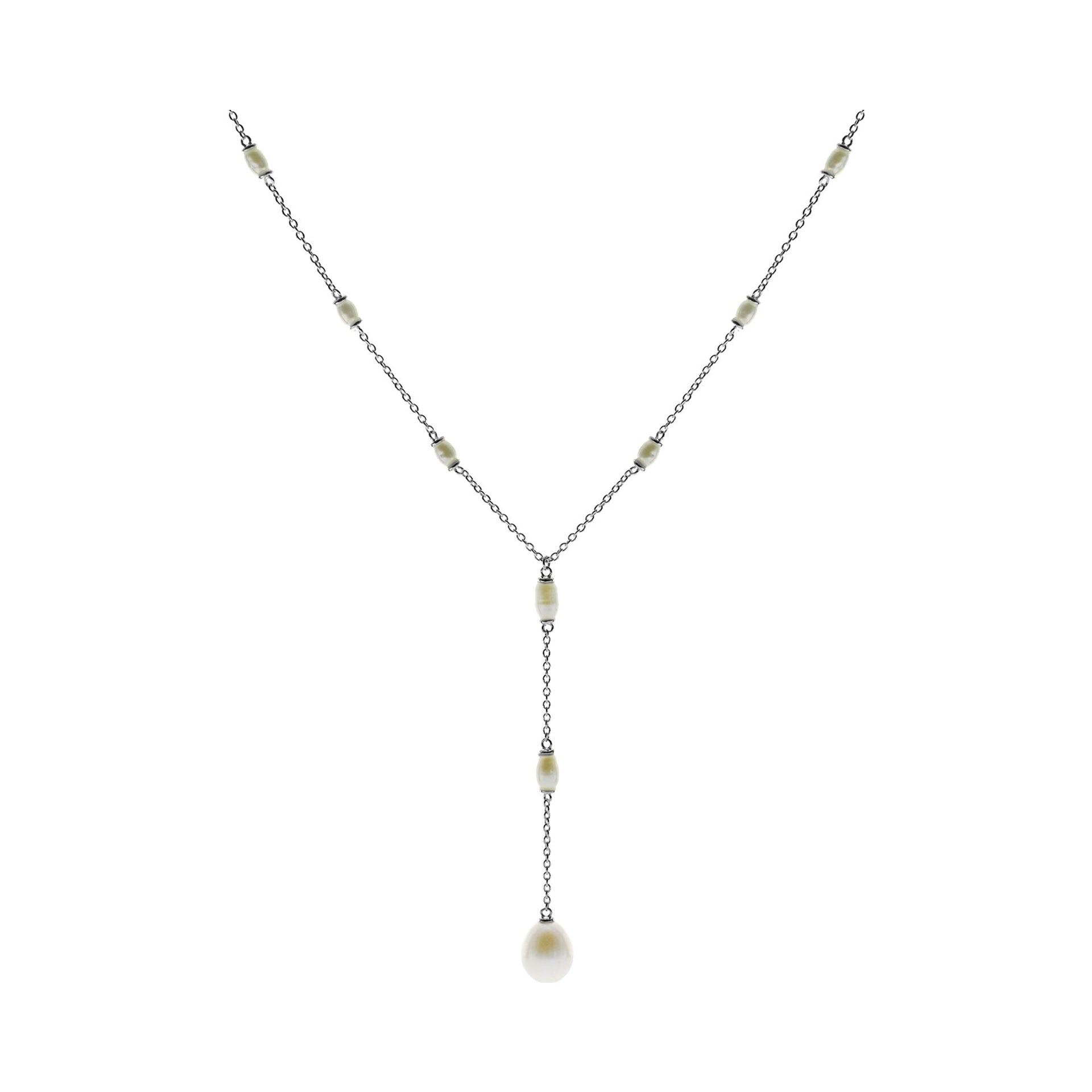 Blythe triple drop pearl necklace