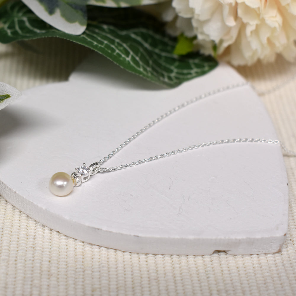 Avianna fine pearl & CZ necklace