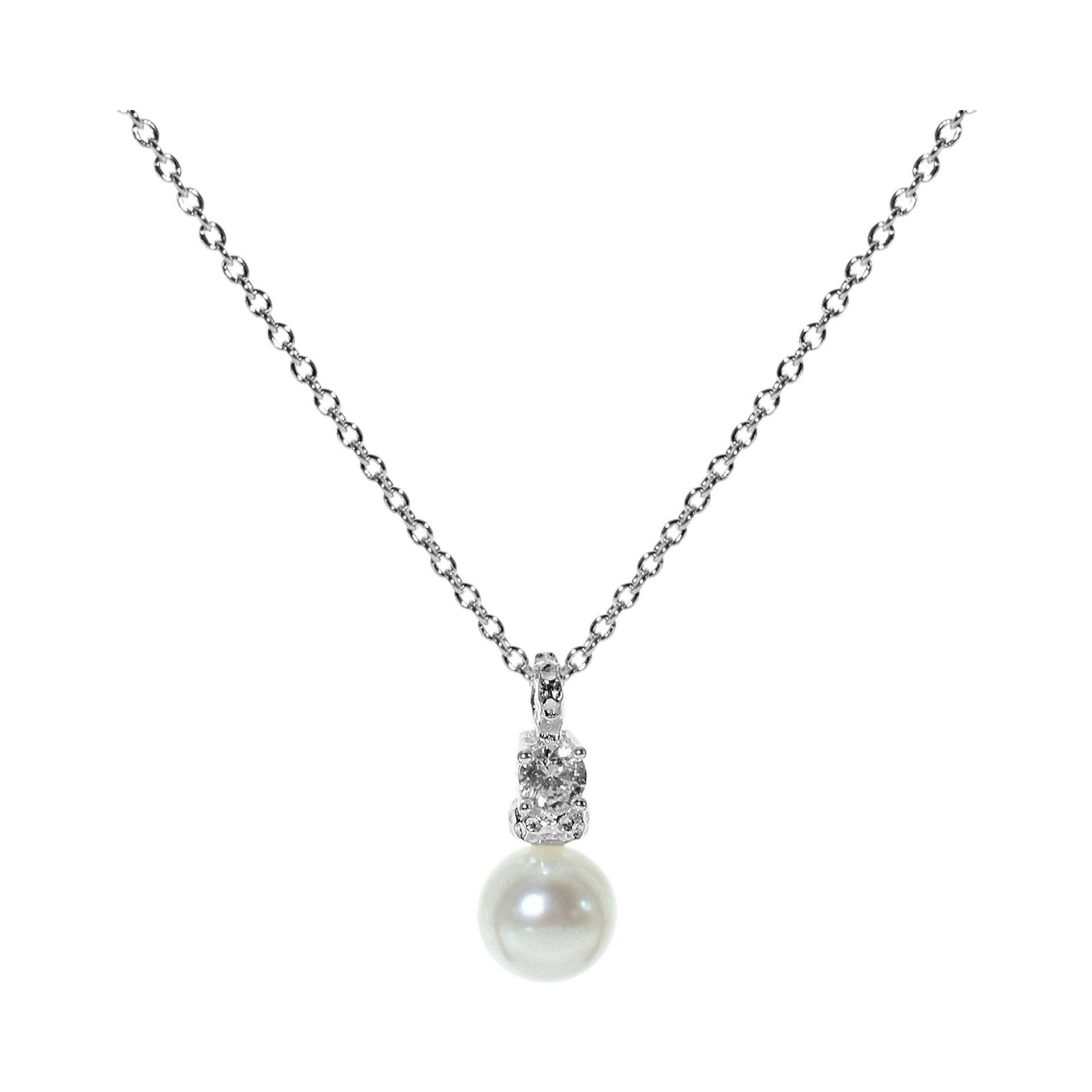 Avianna fine pearl & CZ necklace