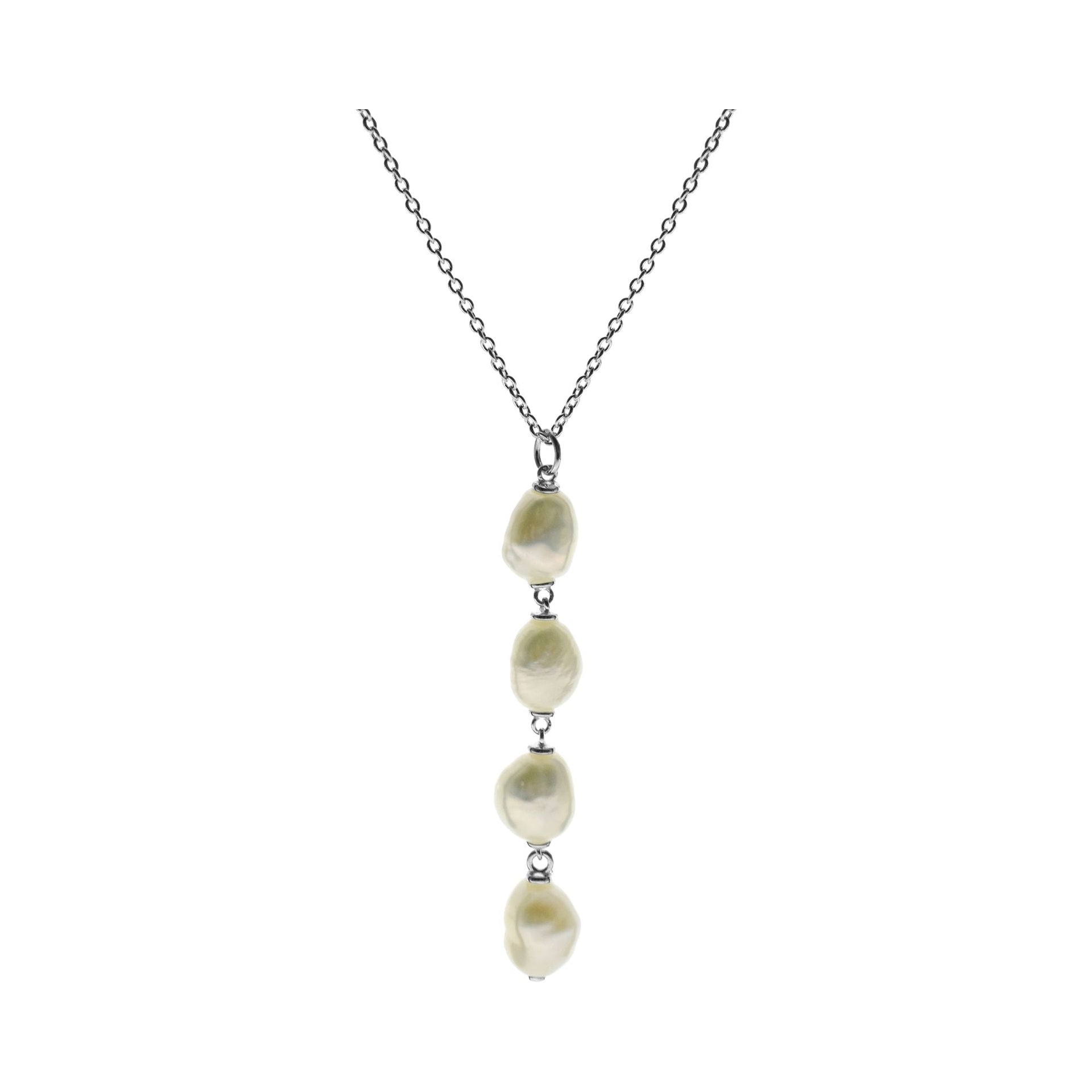 Martha chain with four baroque pearl drops necklace