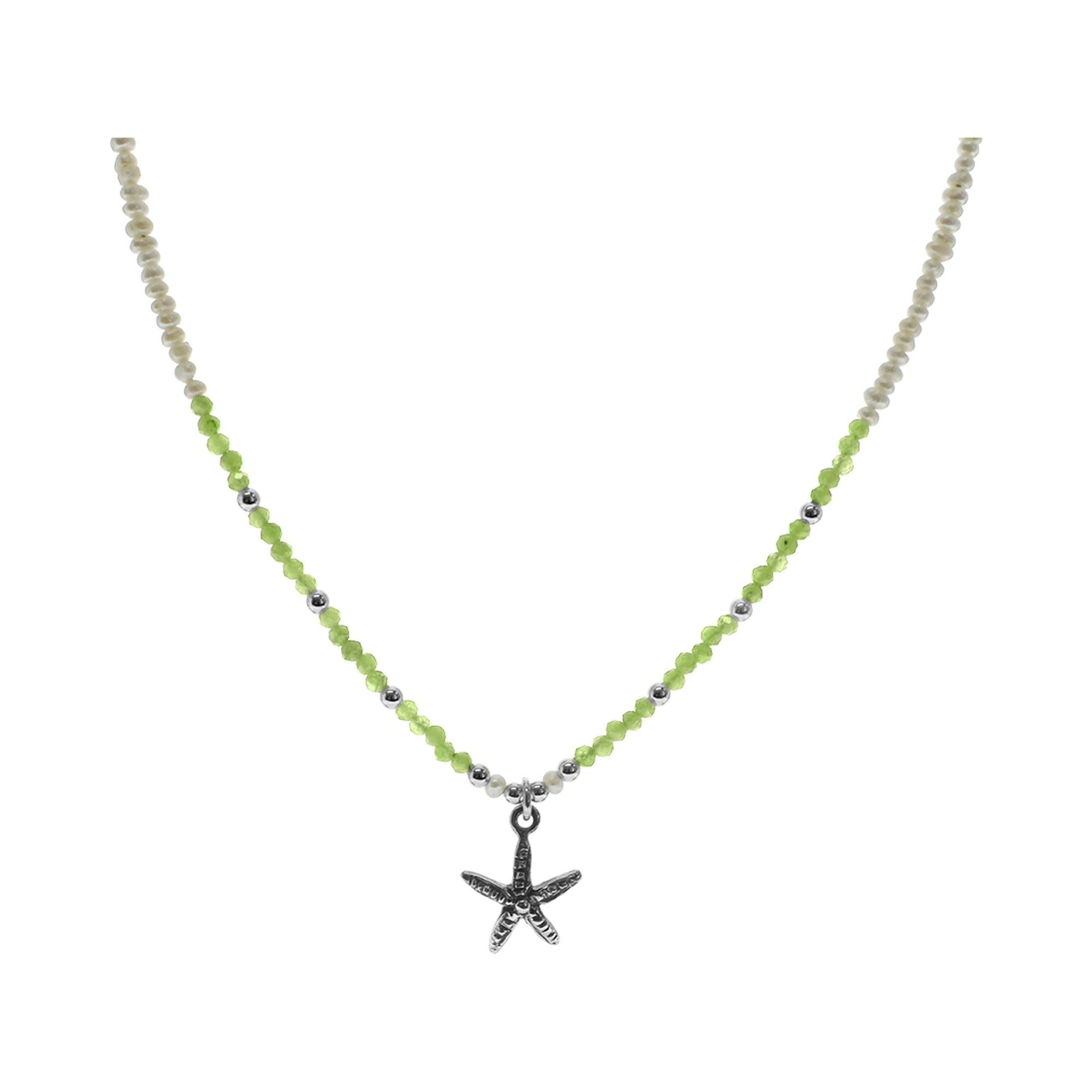 Avianna peridot & pearl with starfish necklace