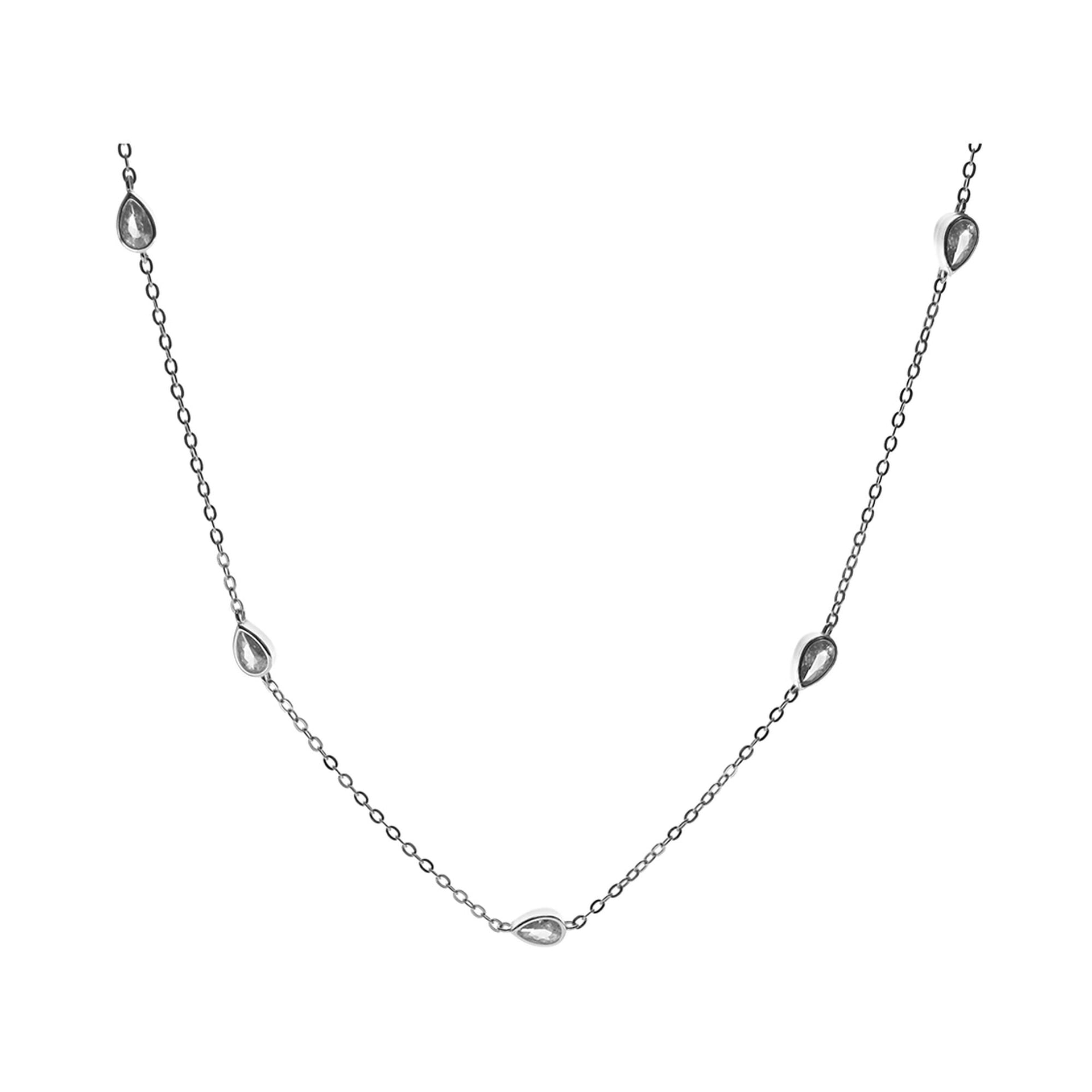 Kenzie chain with teardrop CZ necklace