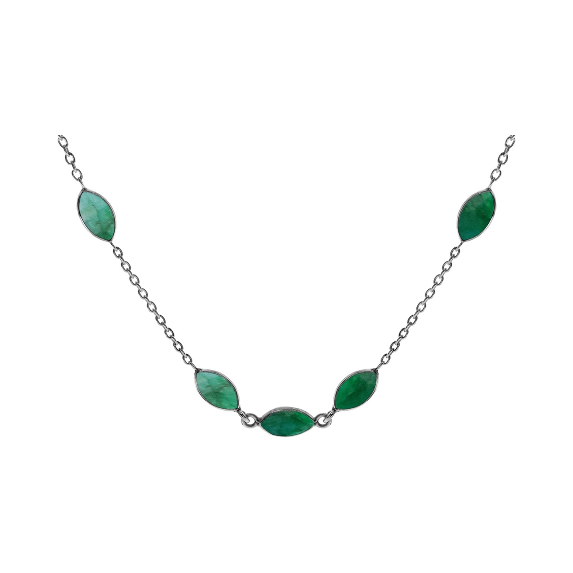 Bridget five marquis emerald quartz necklace