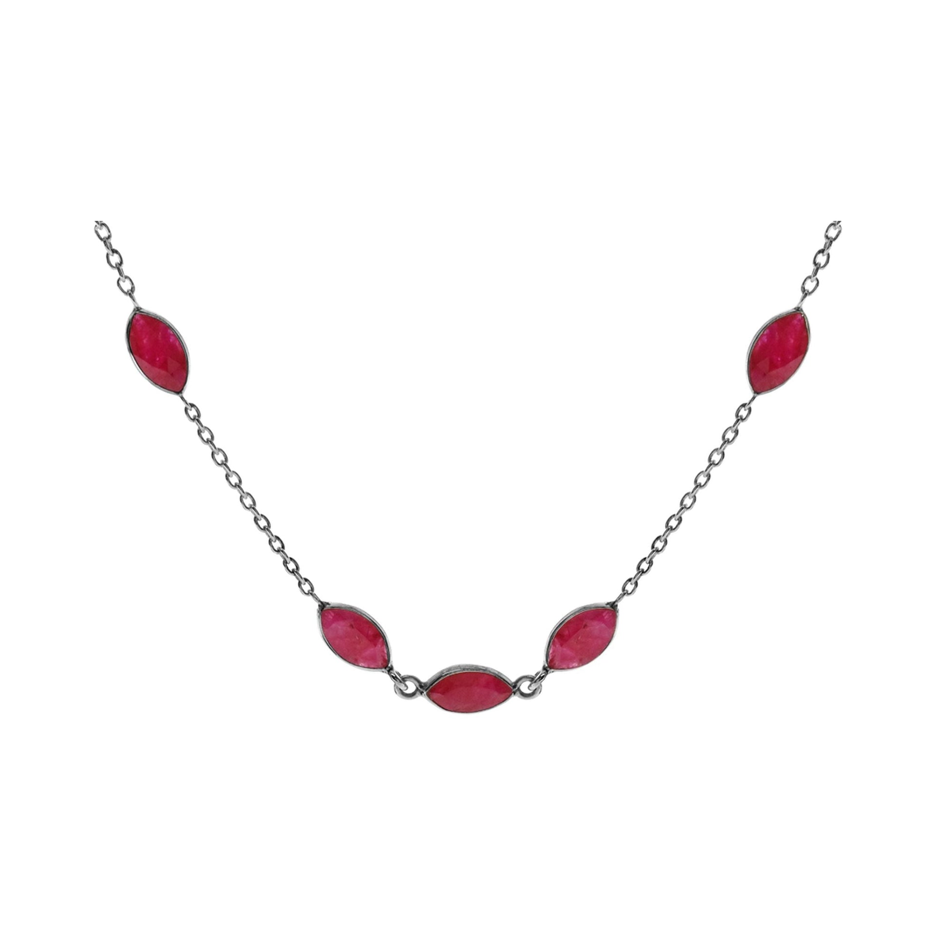 Bridget five marquis ruby quartz necklace