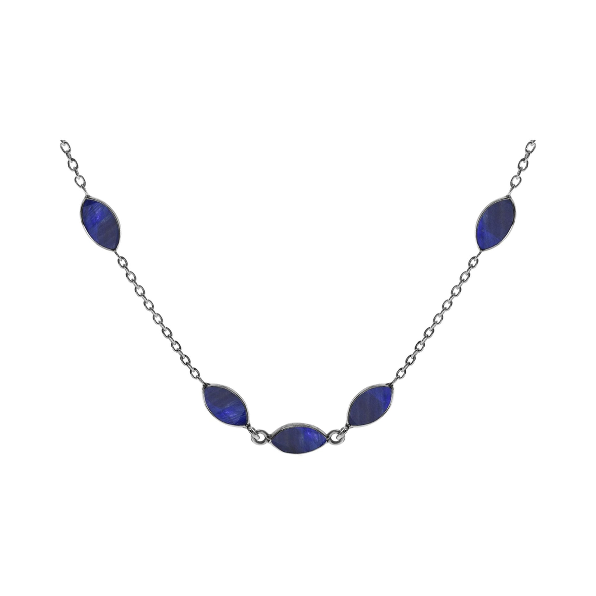 Bridget five marquis sapphire quartz necklace