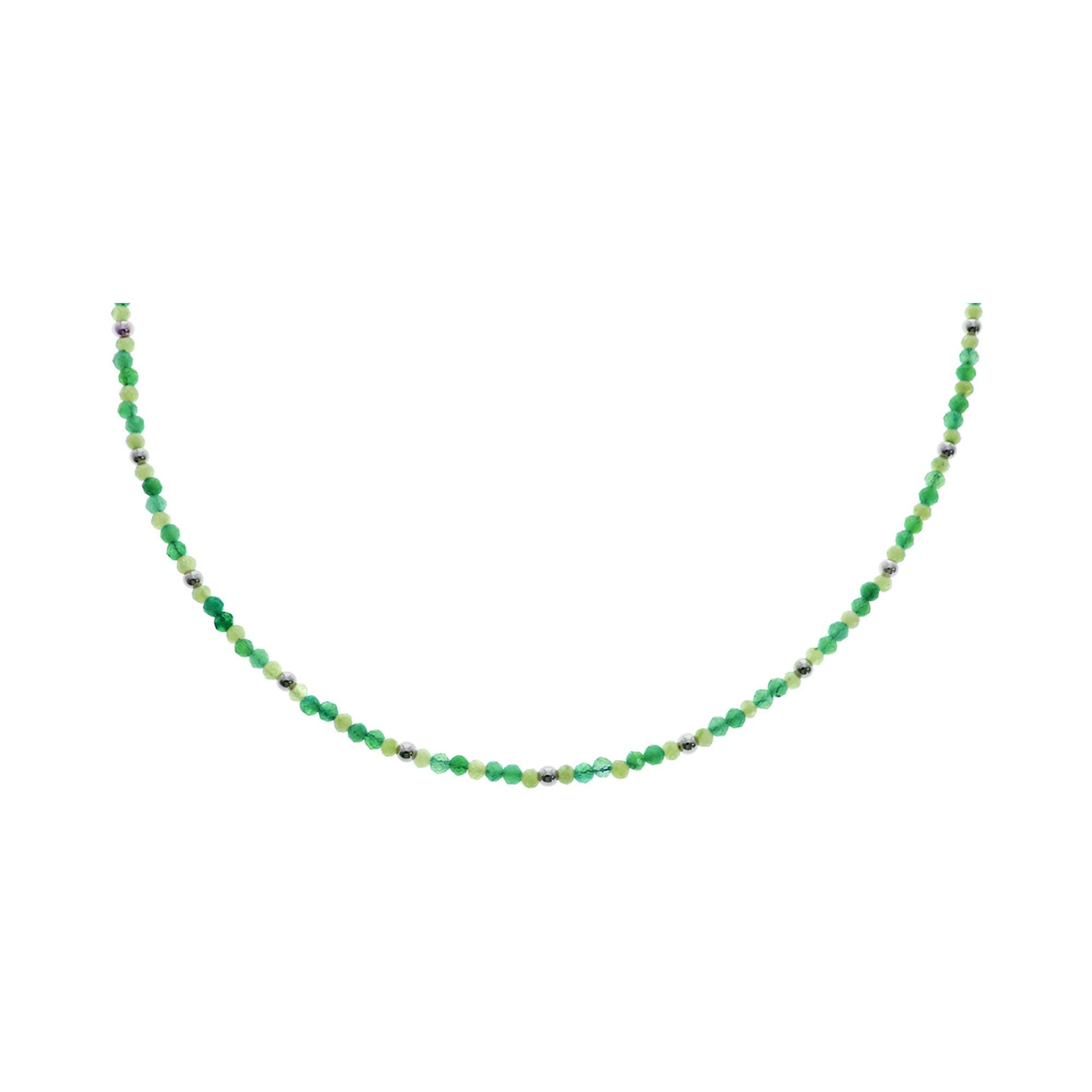 Avianna green agate & peridot bead necklace