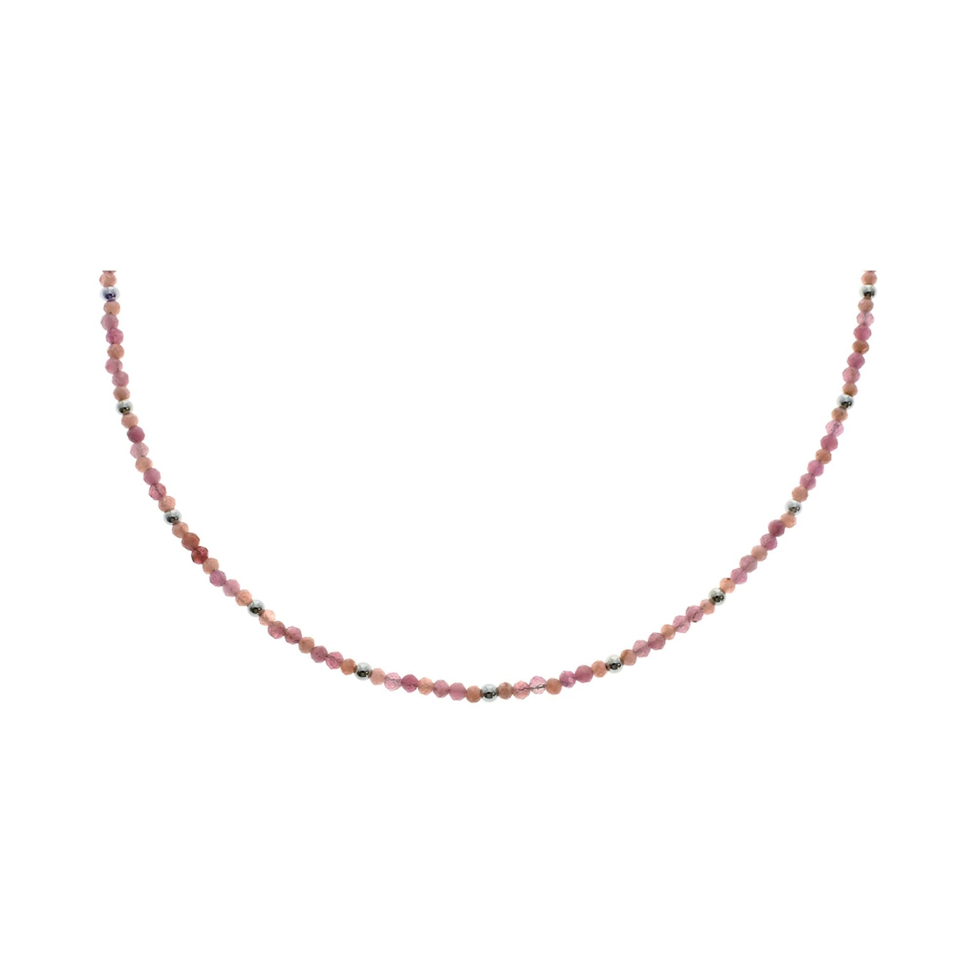 Avianna pink tourmaline & rose quartz bead necklace