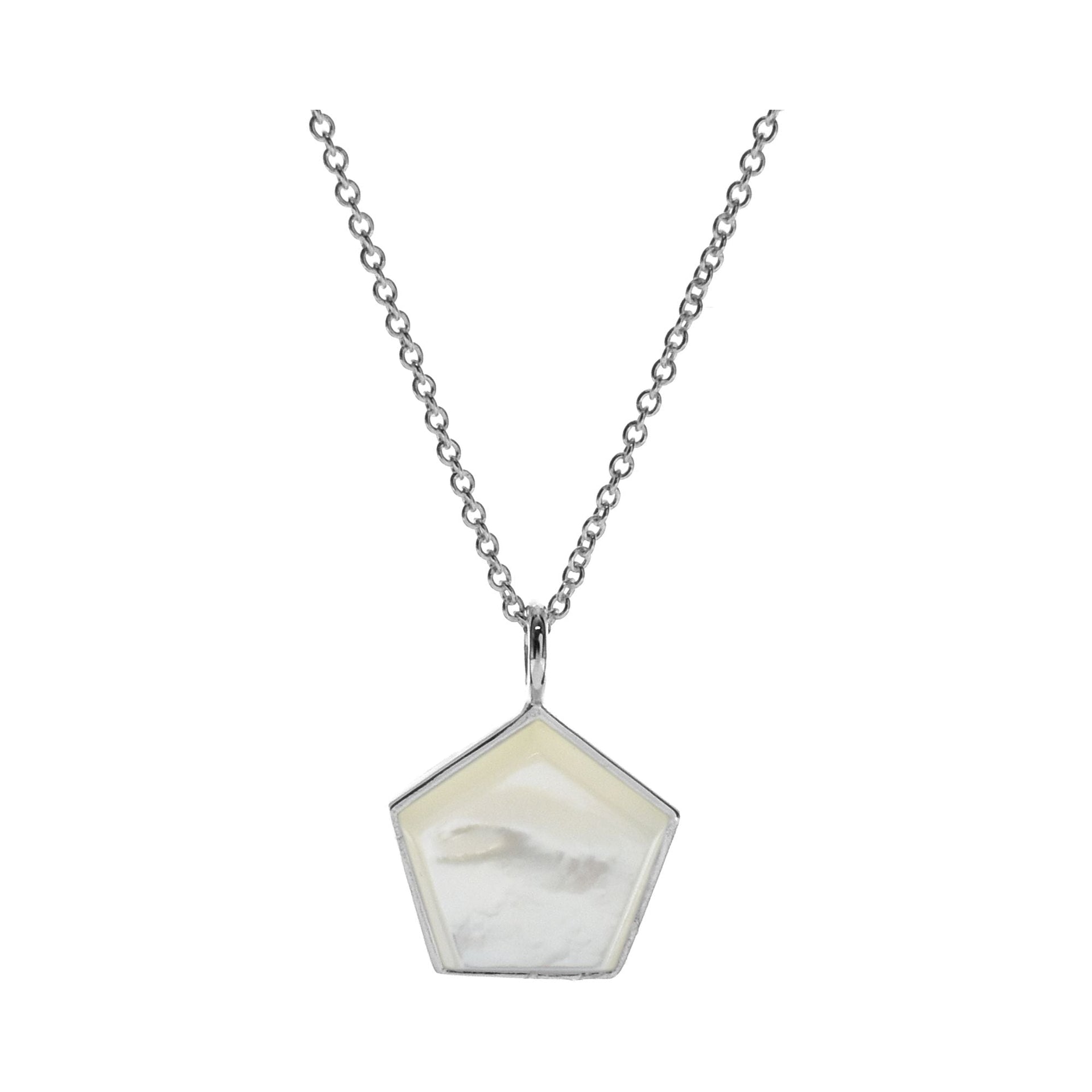 Bronwen hexagon mother of pearl necklace