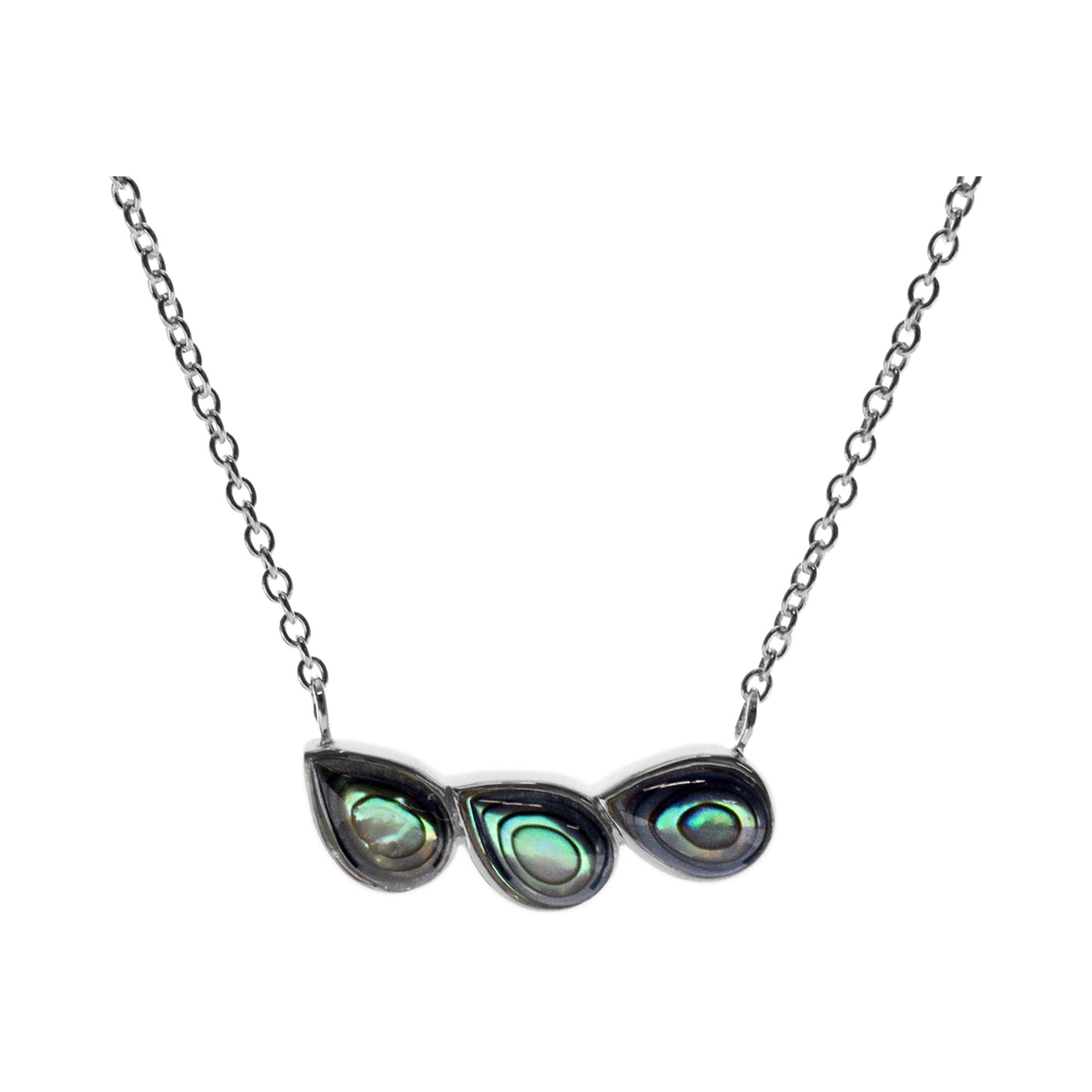 Angelica triple teardrop paua shell necklace