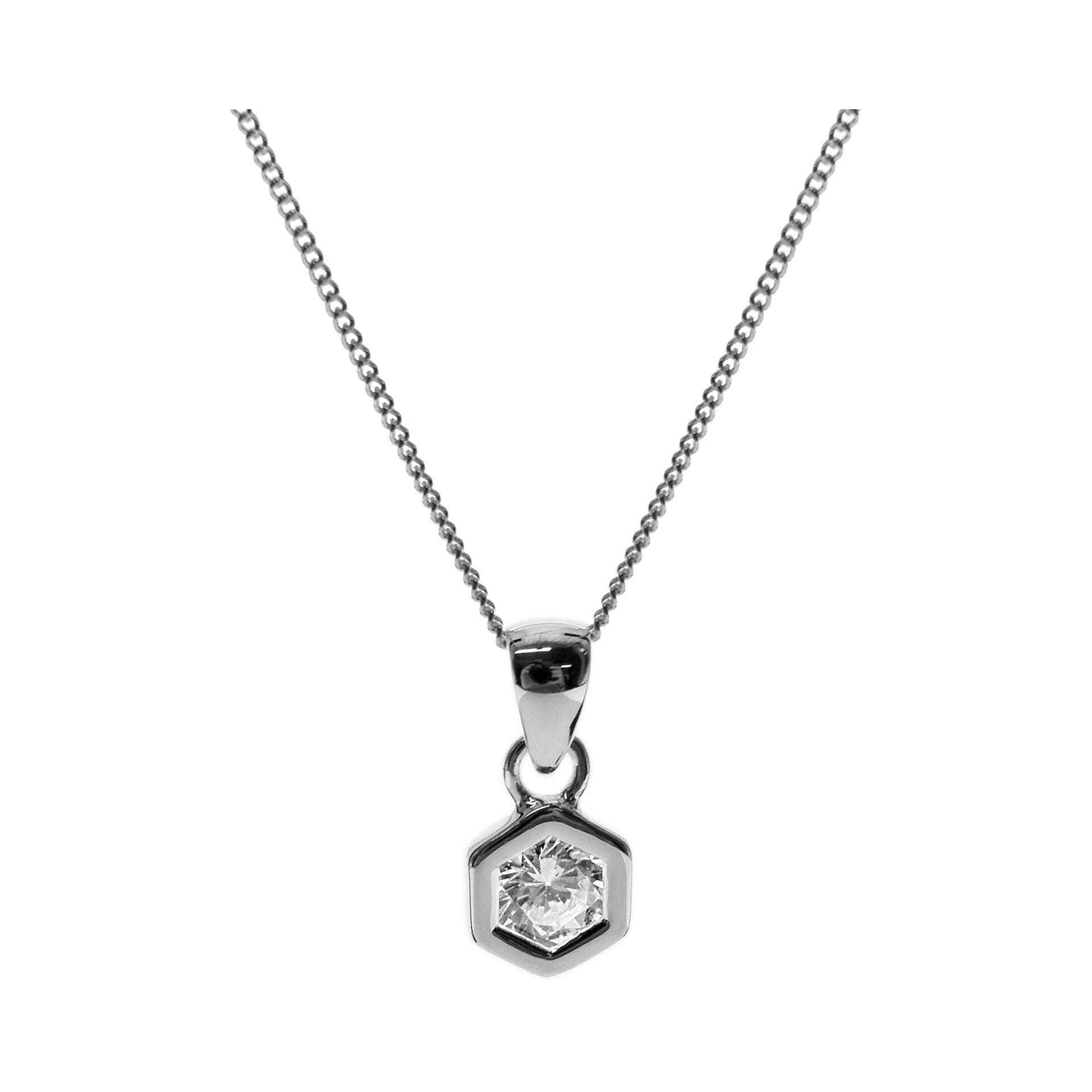 Kenzie hexagon CZ necklace