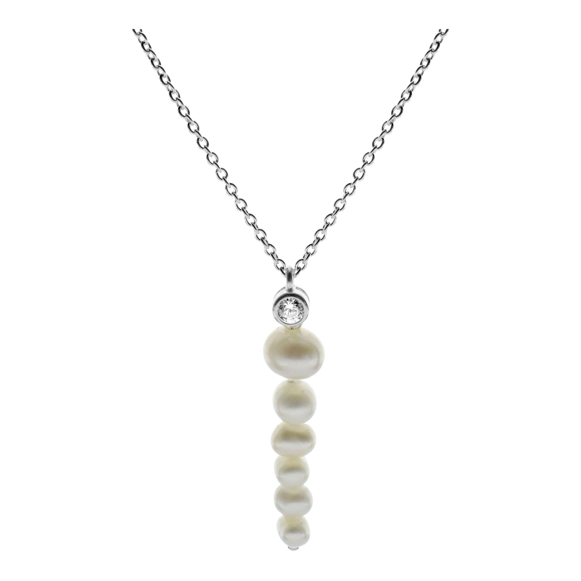 Elsie cascade pearl & CZ necklet