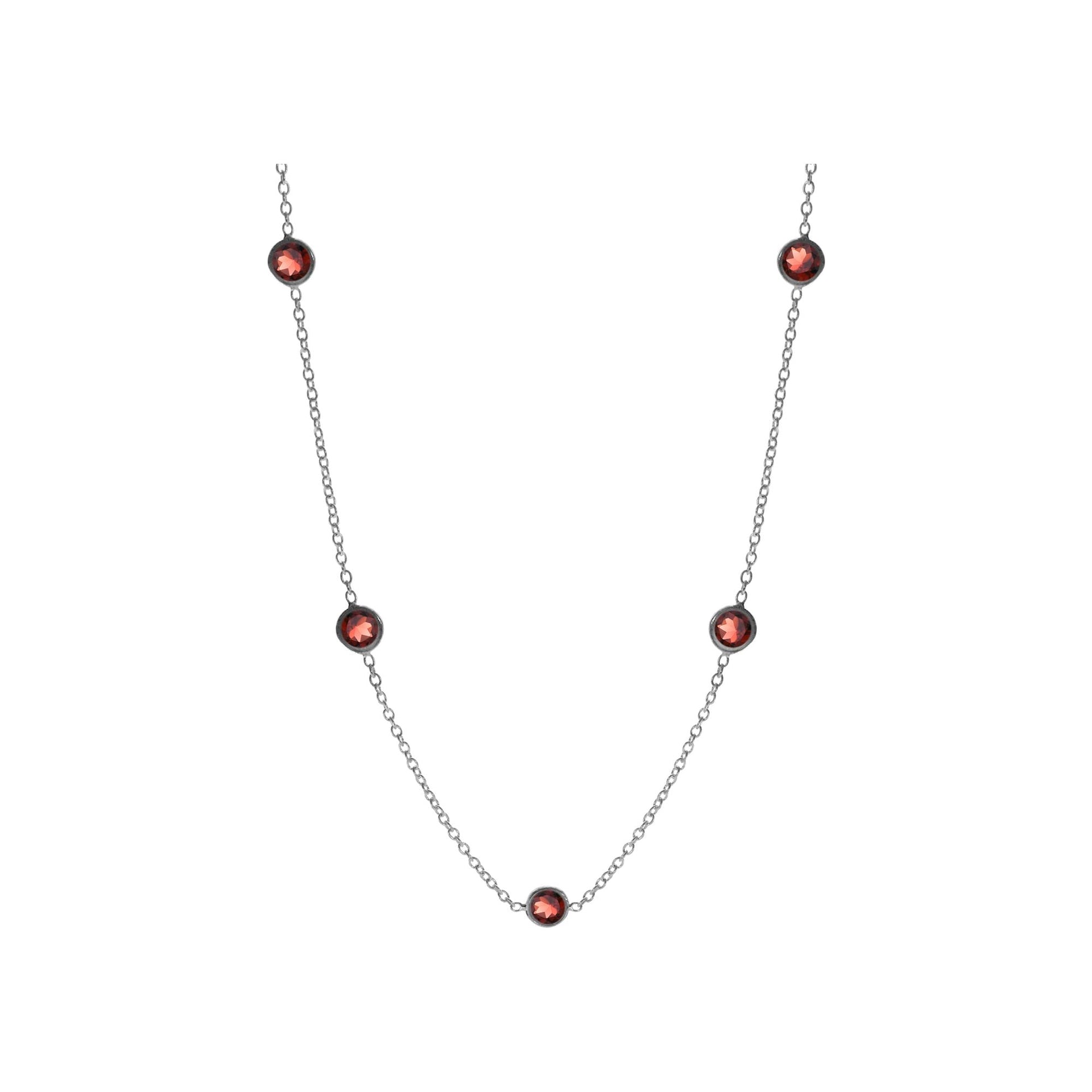 Bridget five stone garnet chain necklace