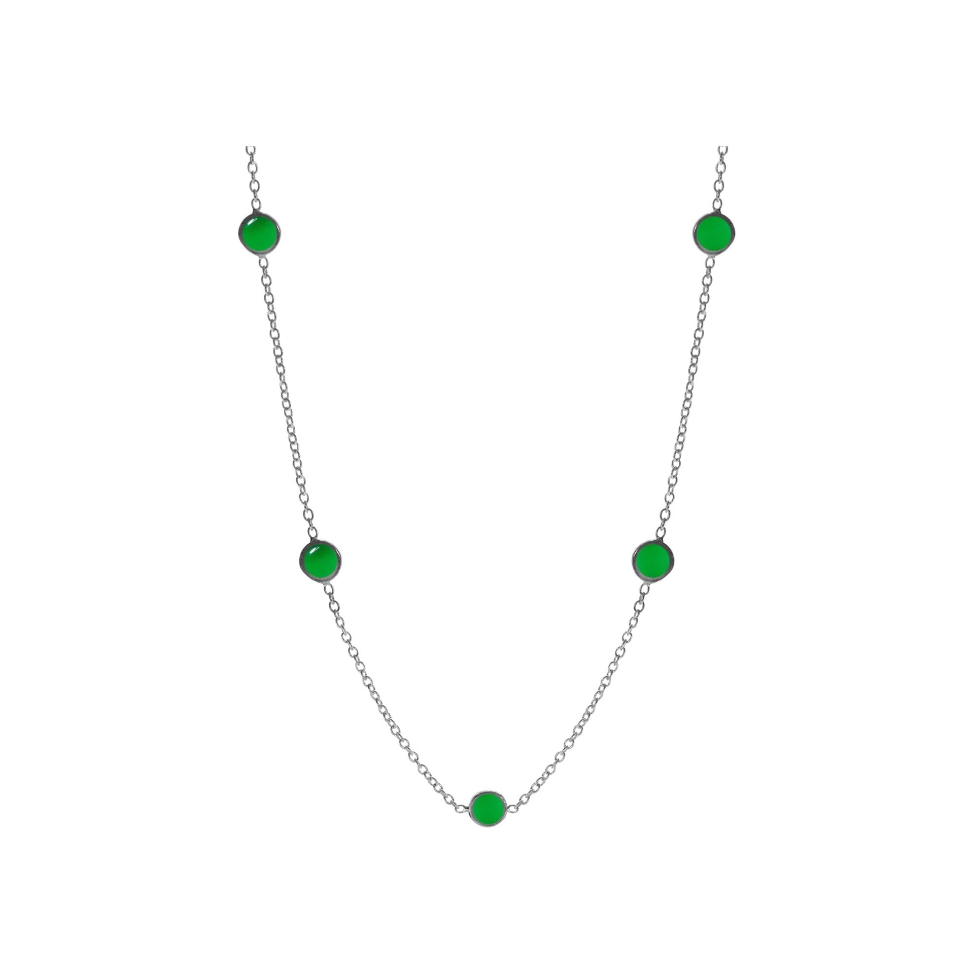 Bridget five stone green agate chain necklace