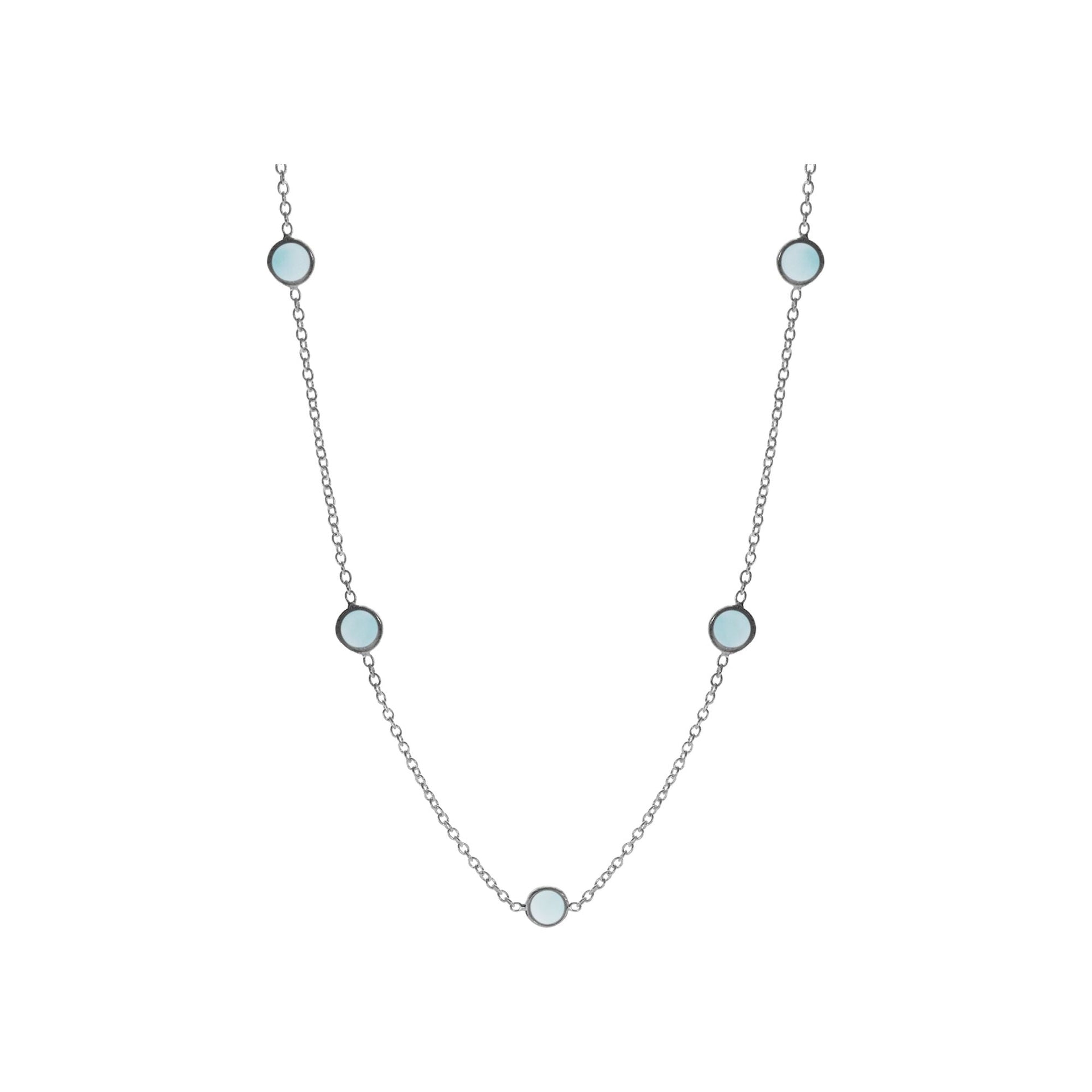 Bridget five stone larimar chain necklace