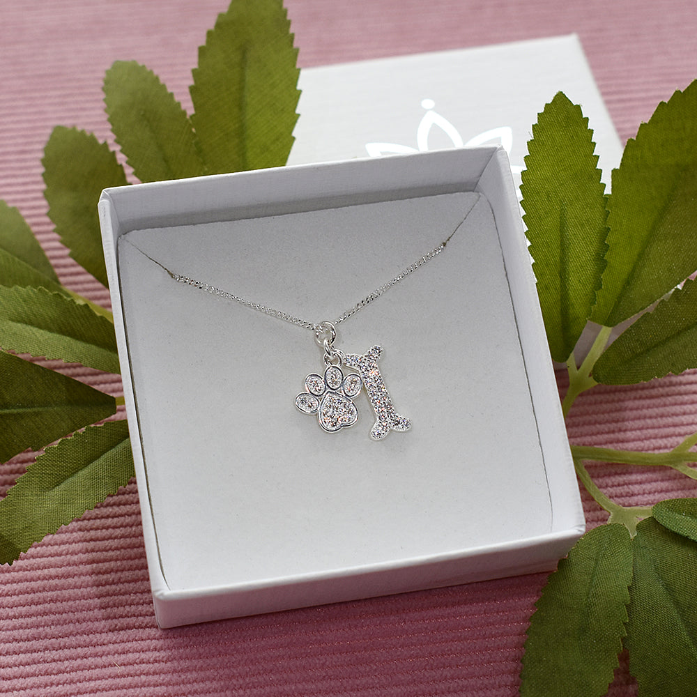 Alianna bone and pawprint necklace