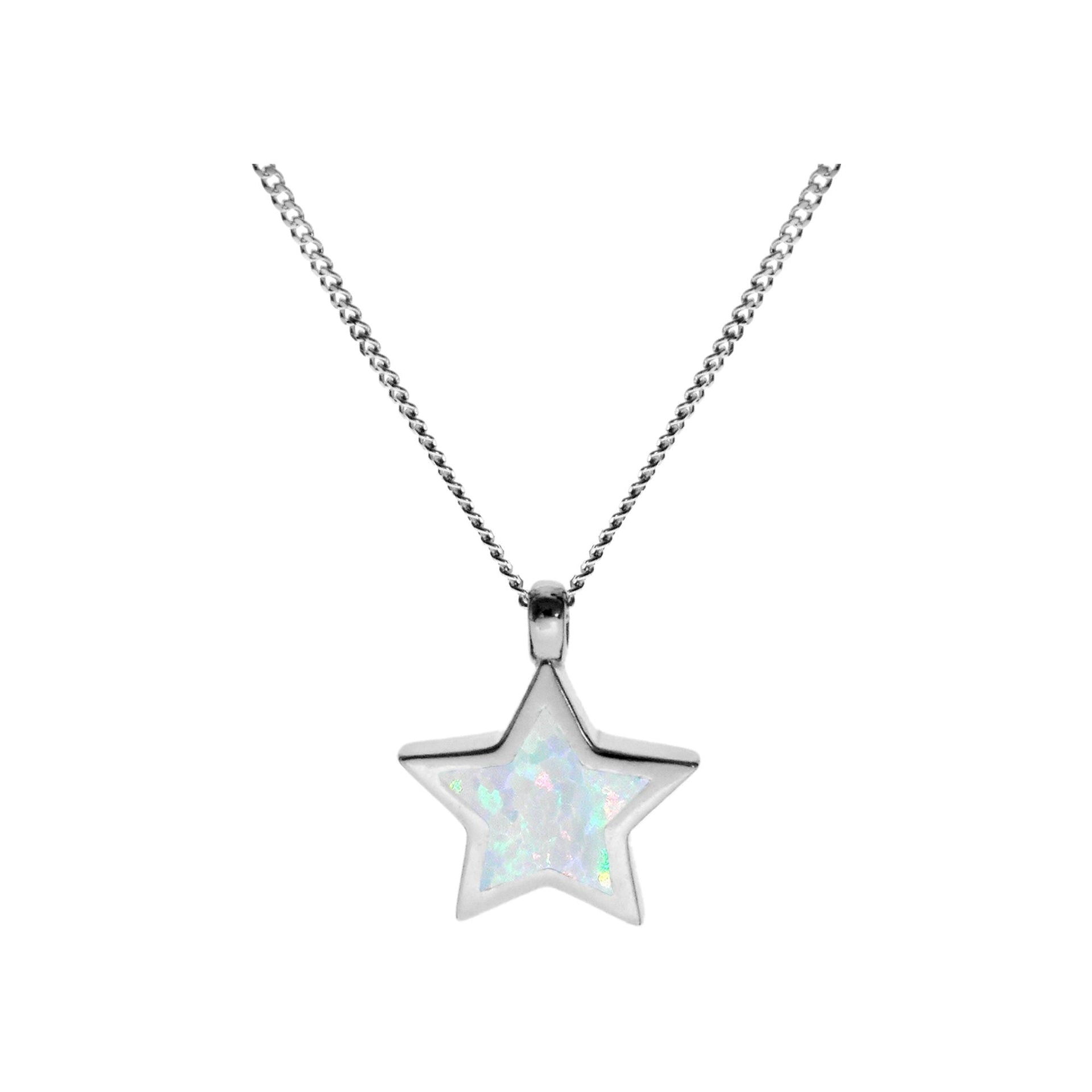 Diana white star pendant and chain