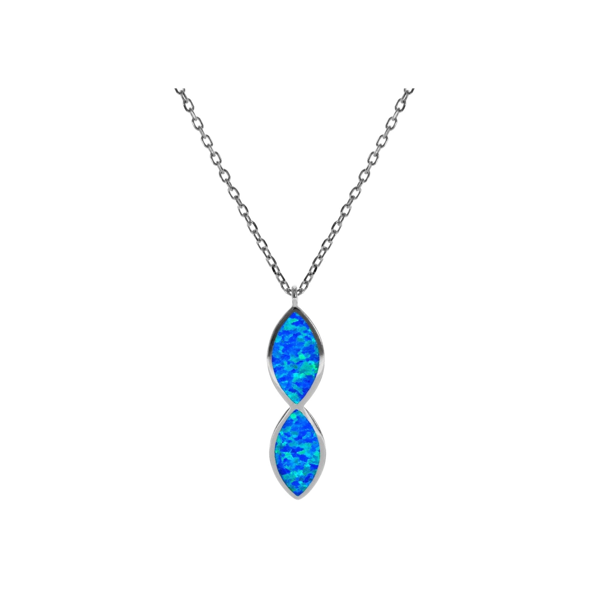 Diana double marquis blue pendant with chain