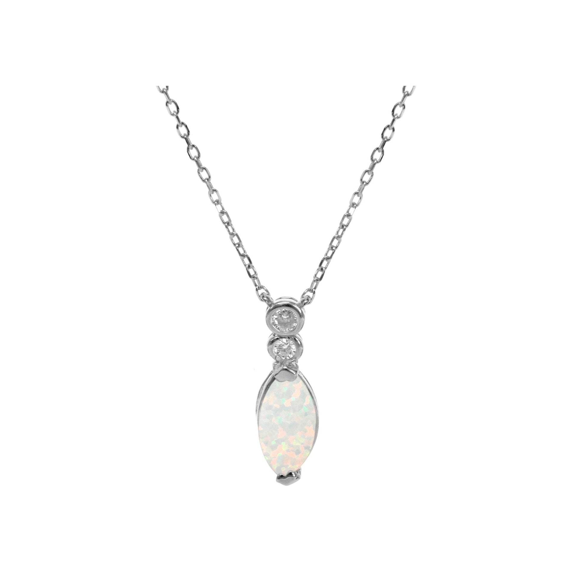 Aisha white marquis and CZ pendant with chain