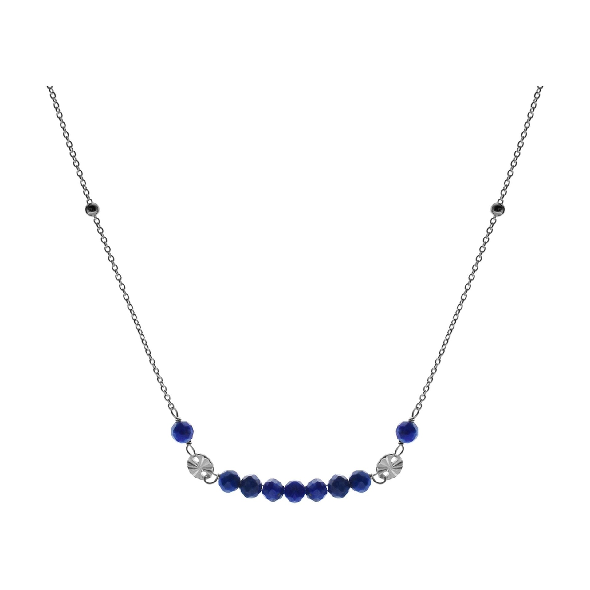 Jaelyn lapis lazuli and satellite chain necklet
