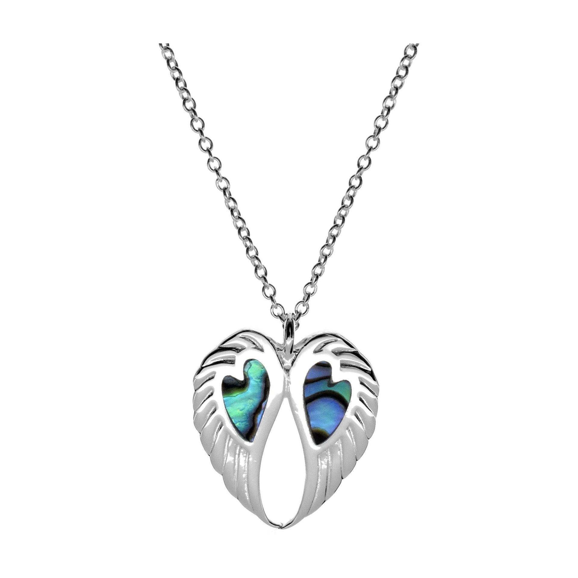 Leona paua shell angel wings necklet