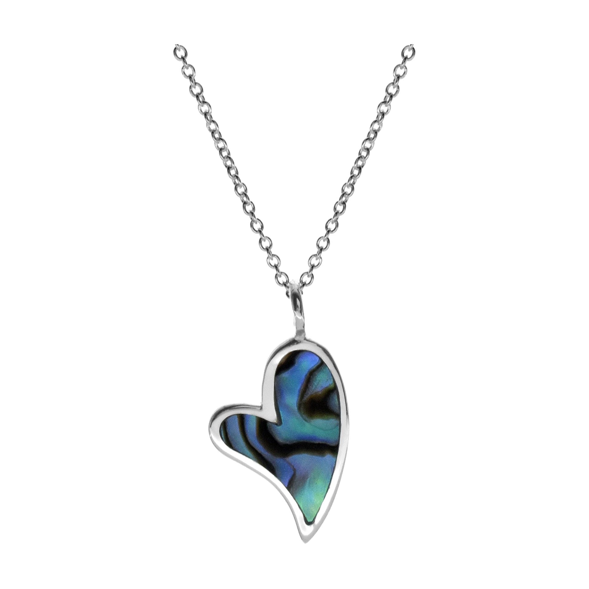 Bronwen paua shell heart necklace