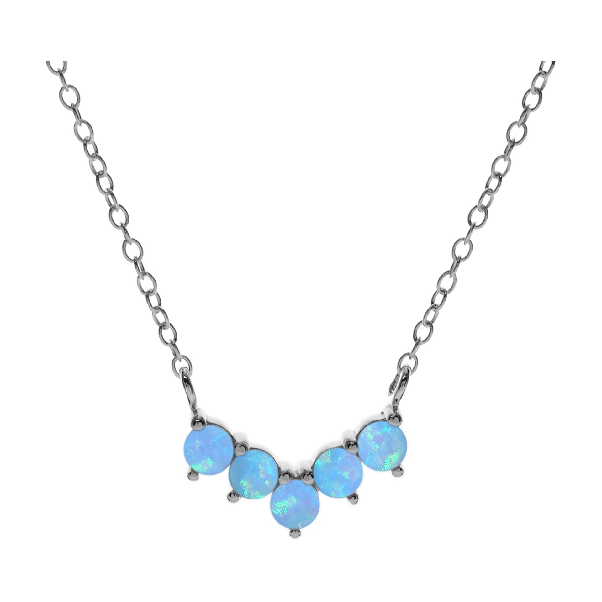 Bethan blue opalique arc necklet
