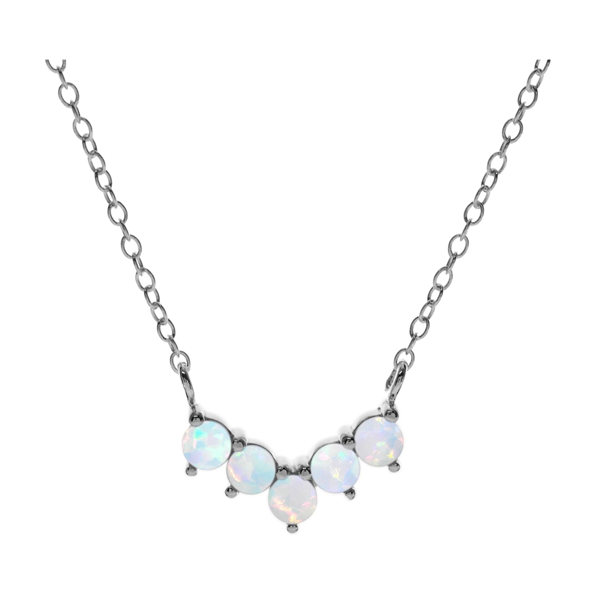 Bethan white opalique arc necklet