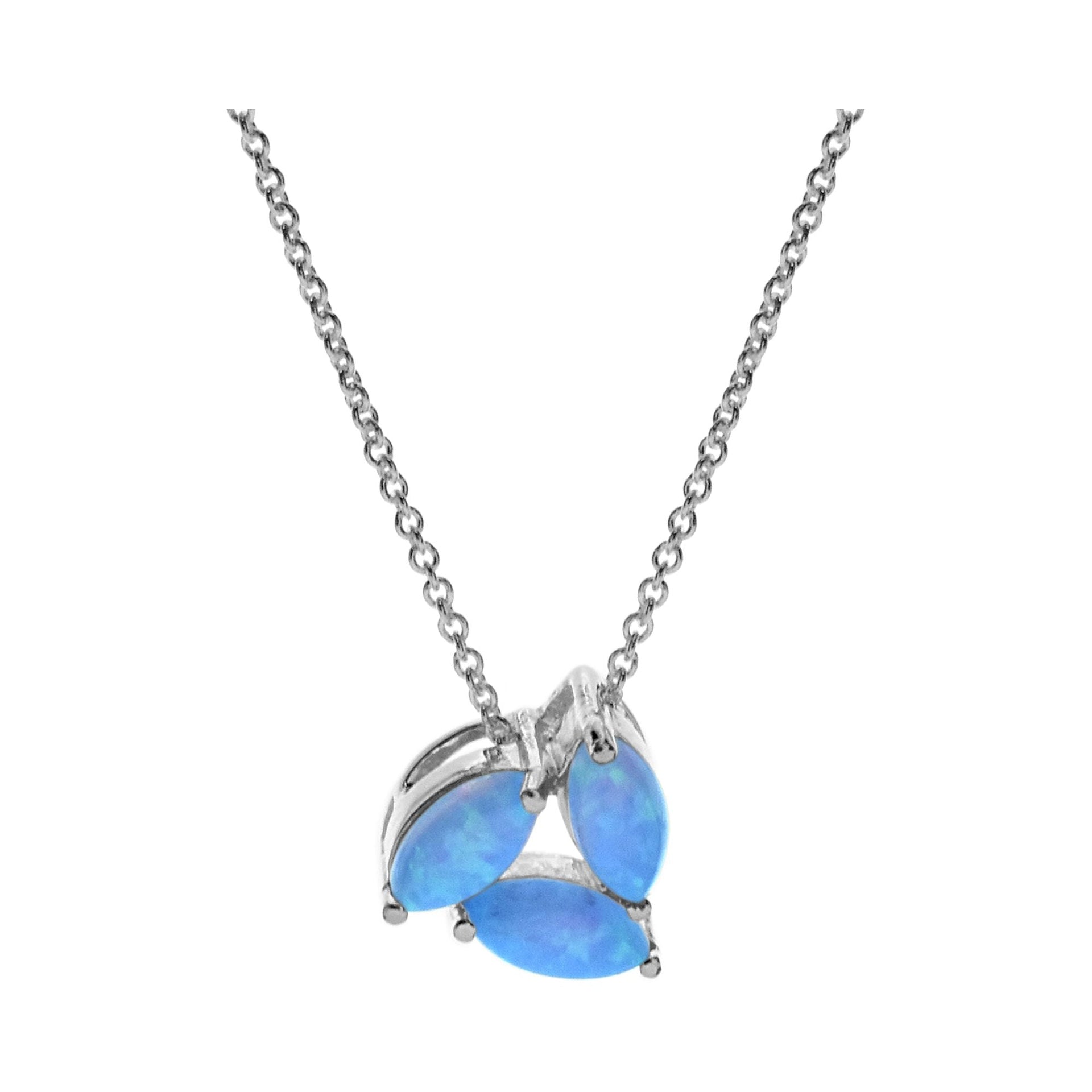 Bethan triple marquis white opalique pendant necklet
