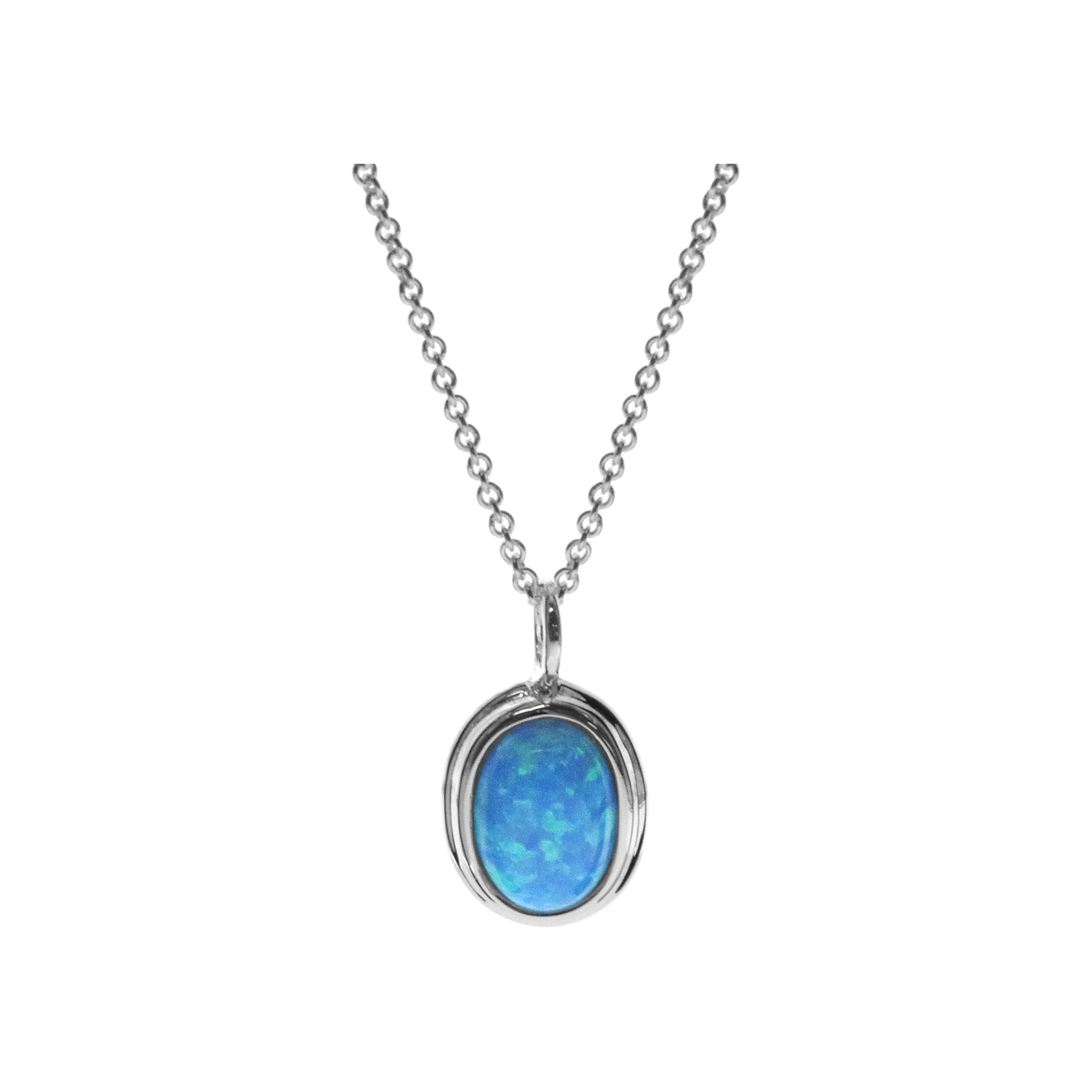 Shannon framed blue opalique necklace