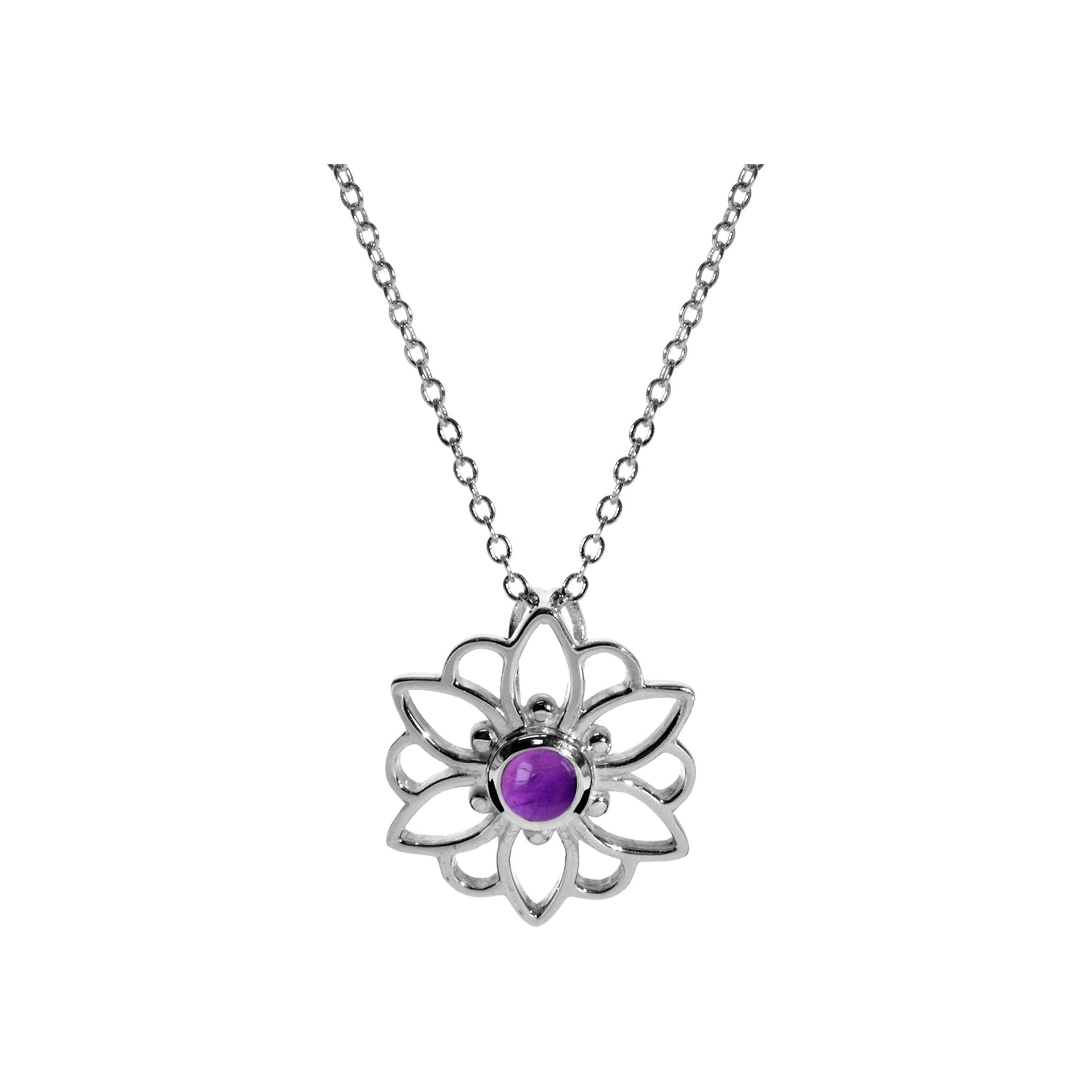 Catalina amethyst mandala necklace