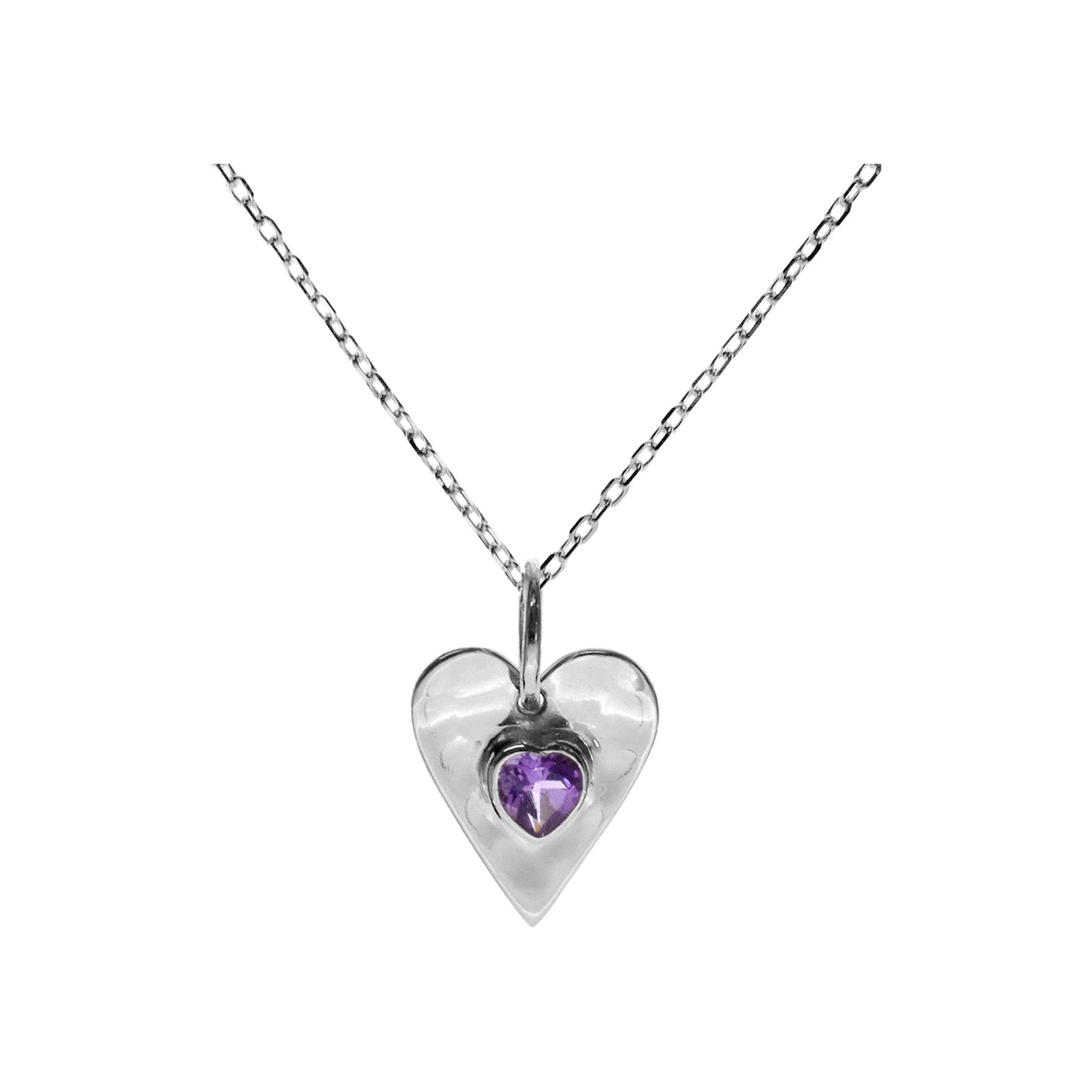 Lexi amethyst heart necklace