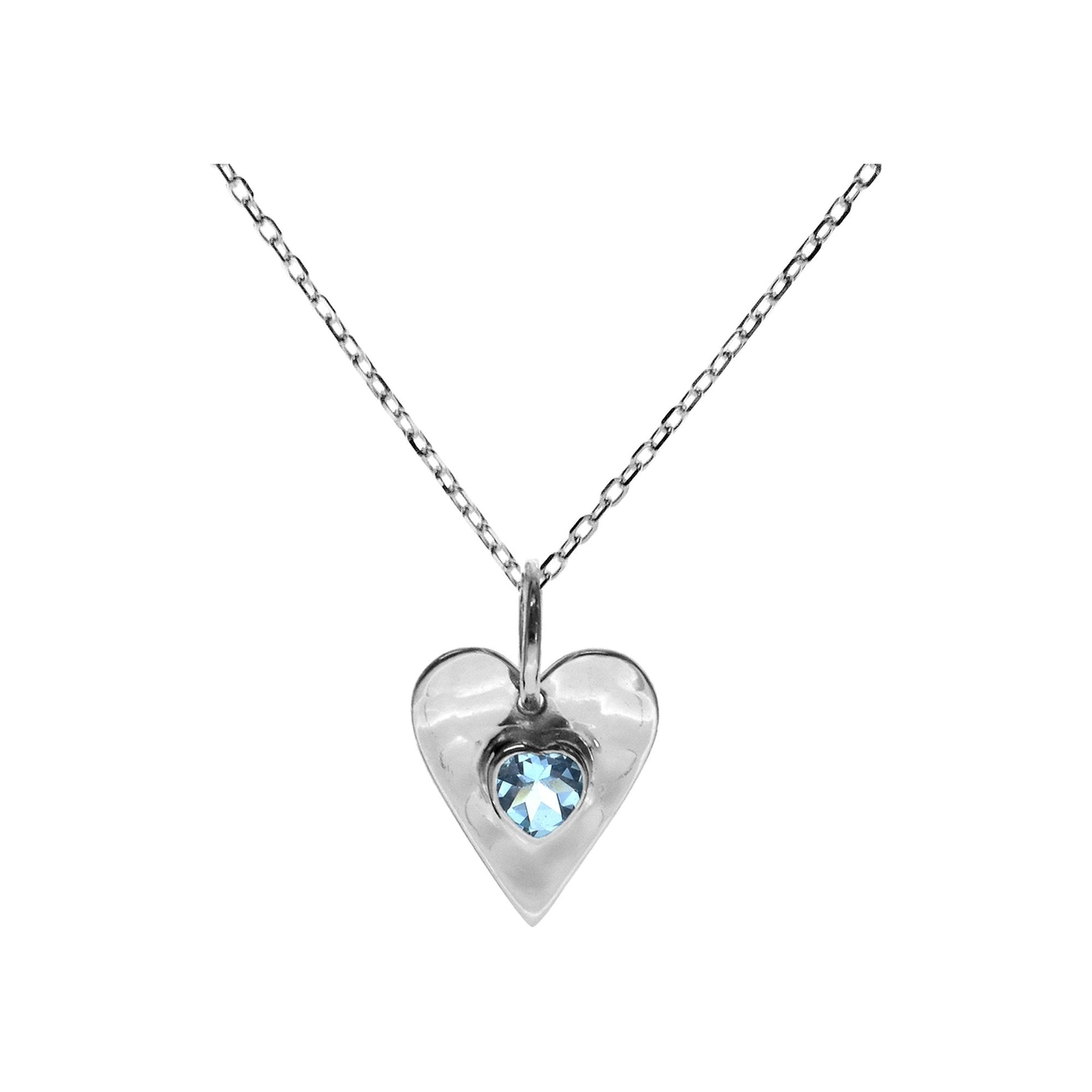 Lexi blue topaz heart necklace