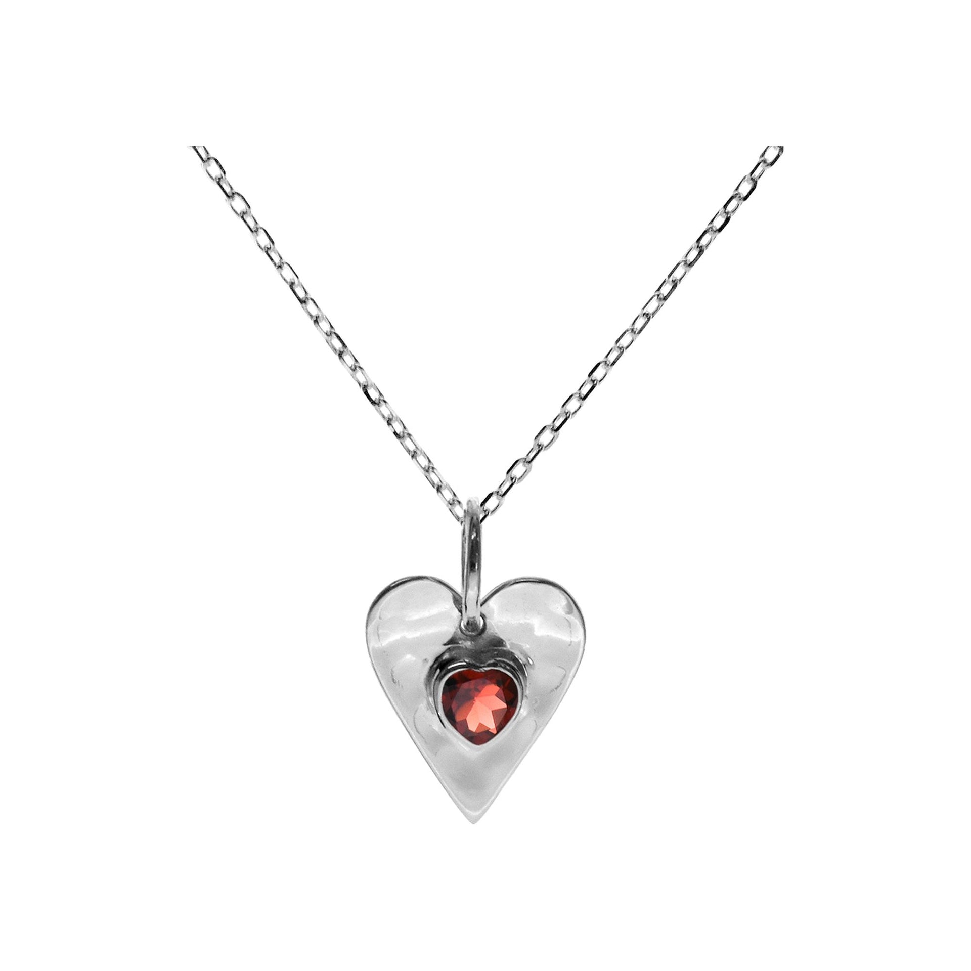 Lexi garnet heart necklace