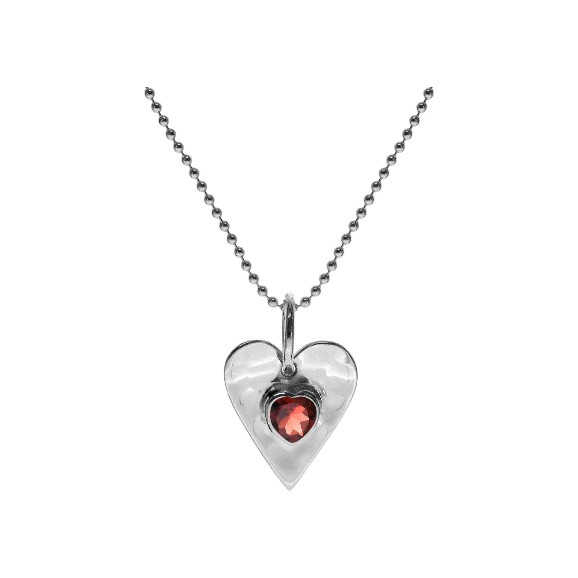 Lexi garnet heart necklace