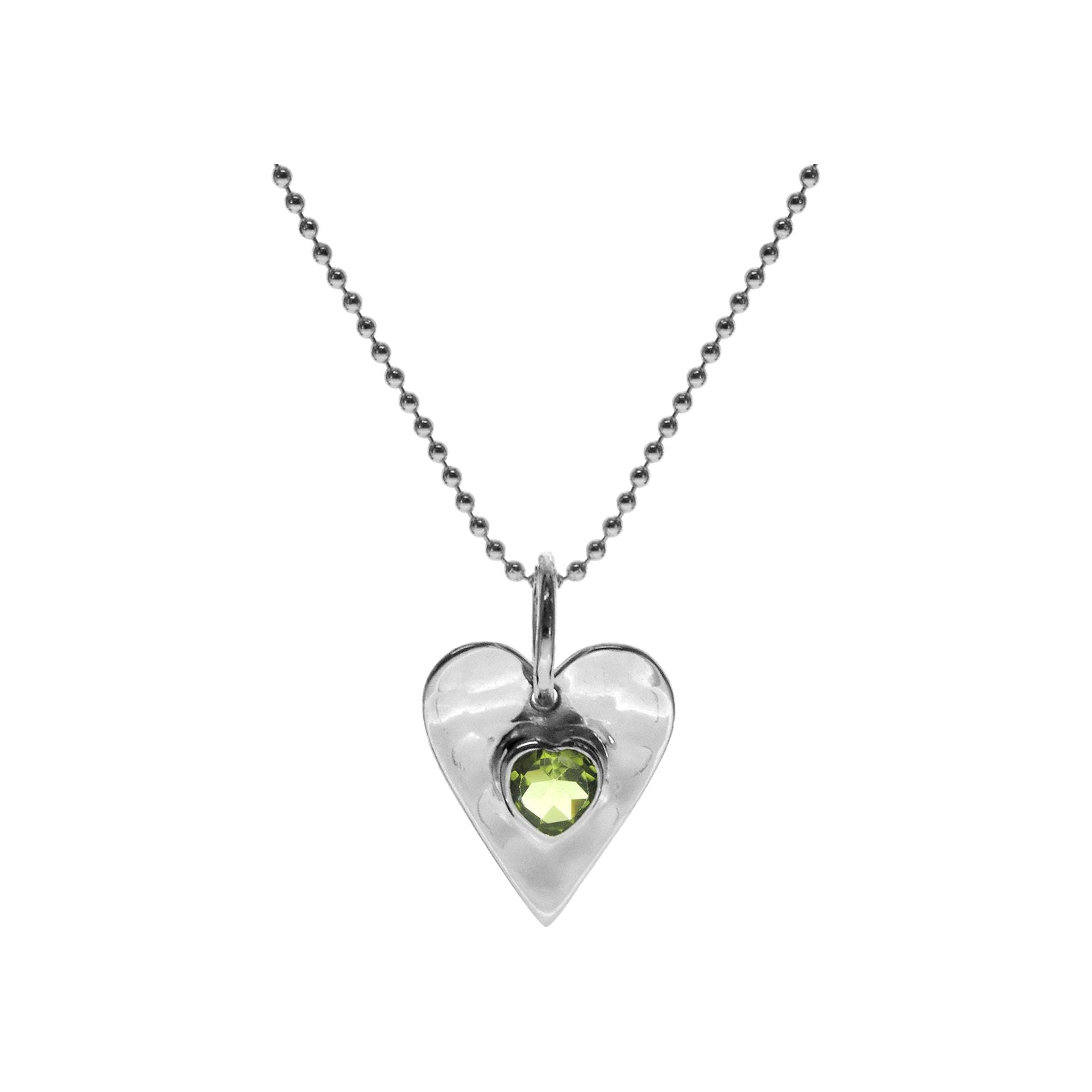 Lexi peridot heart necklace