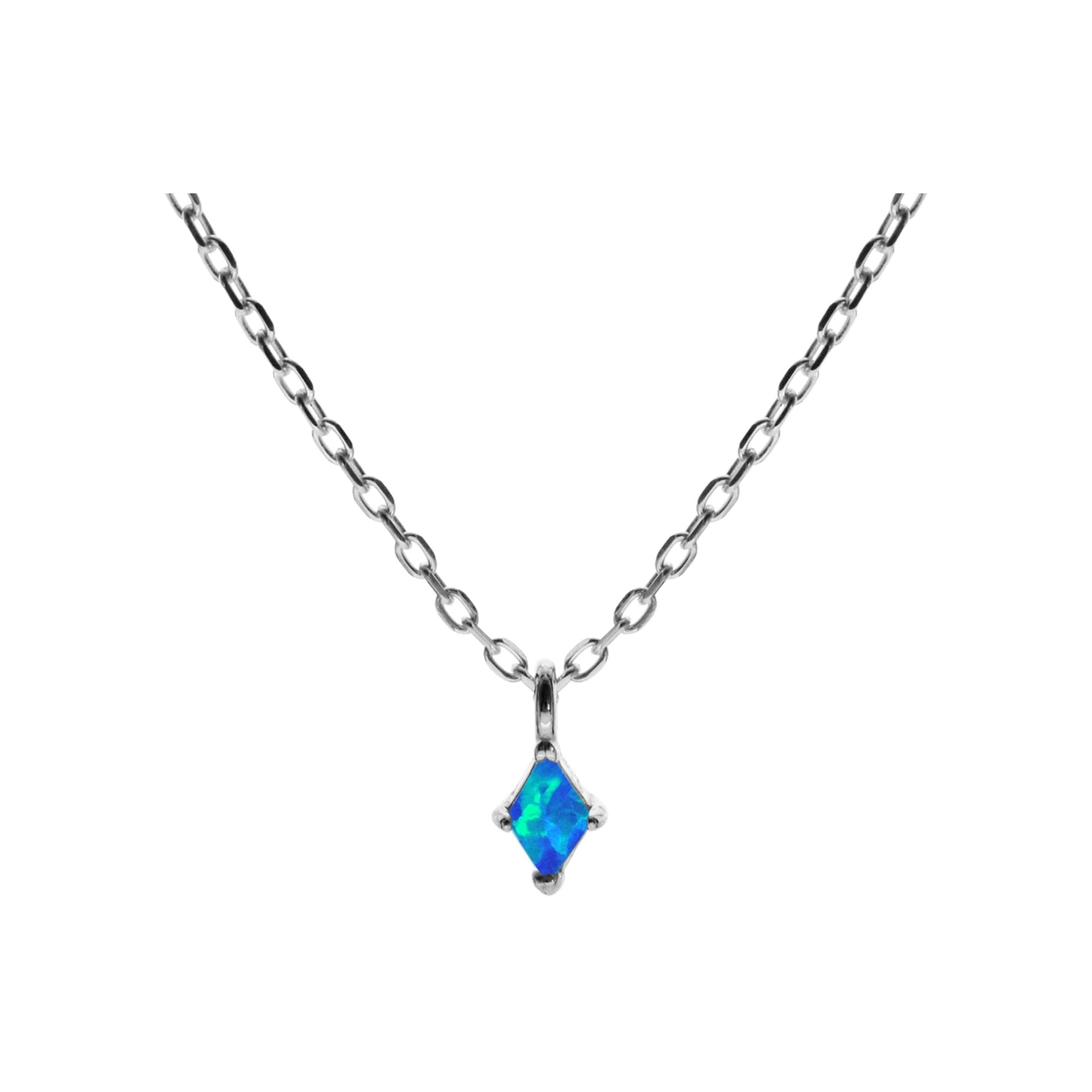 Diana diamond-shaped blue opalique necklace