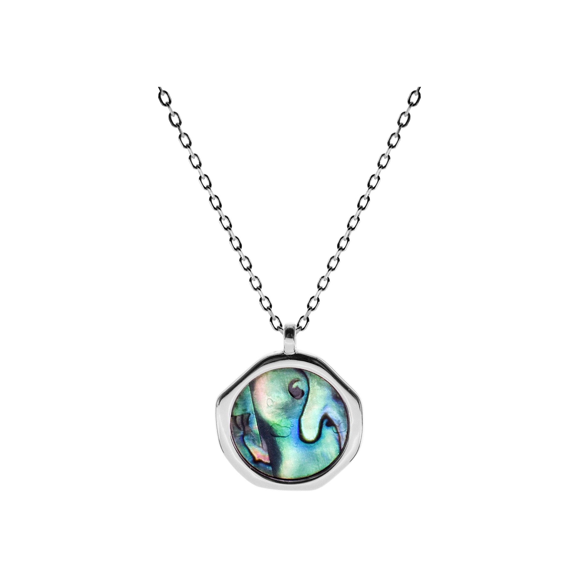 Bronwen organic round paua shell necklace