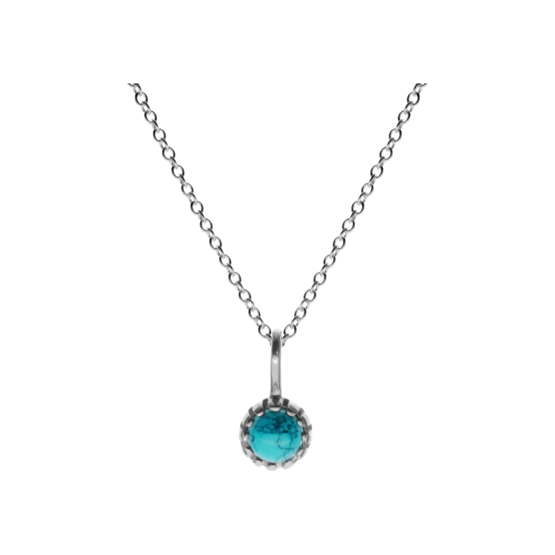 Kara small turquoise round necklace