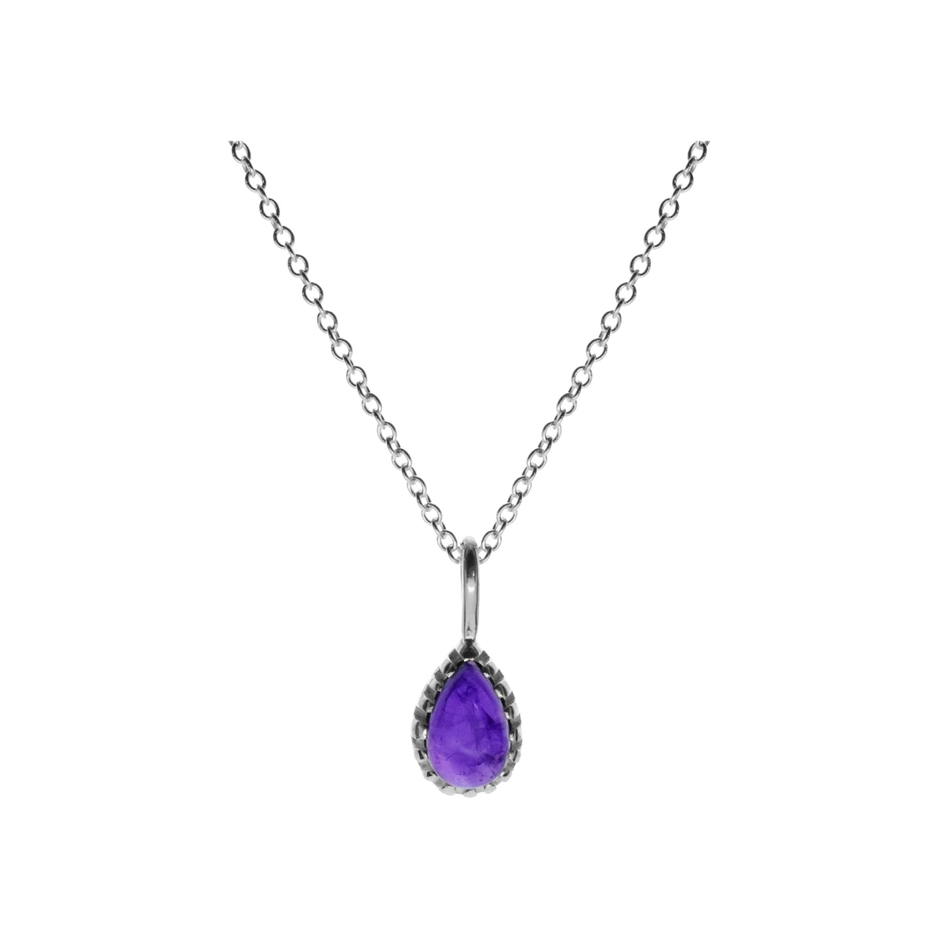 Kara small amethyst teardrop necklace
