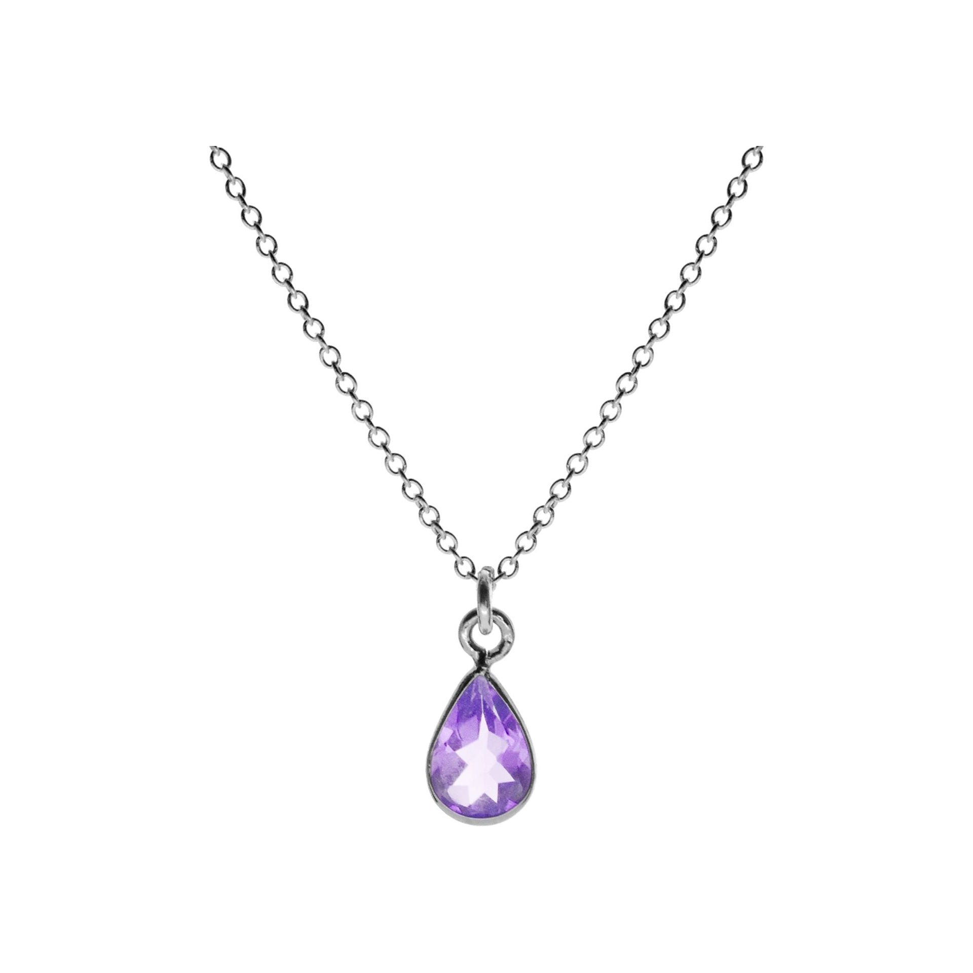 Chloe amethyst facet teardrop necklace