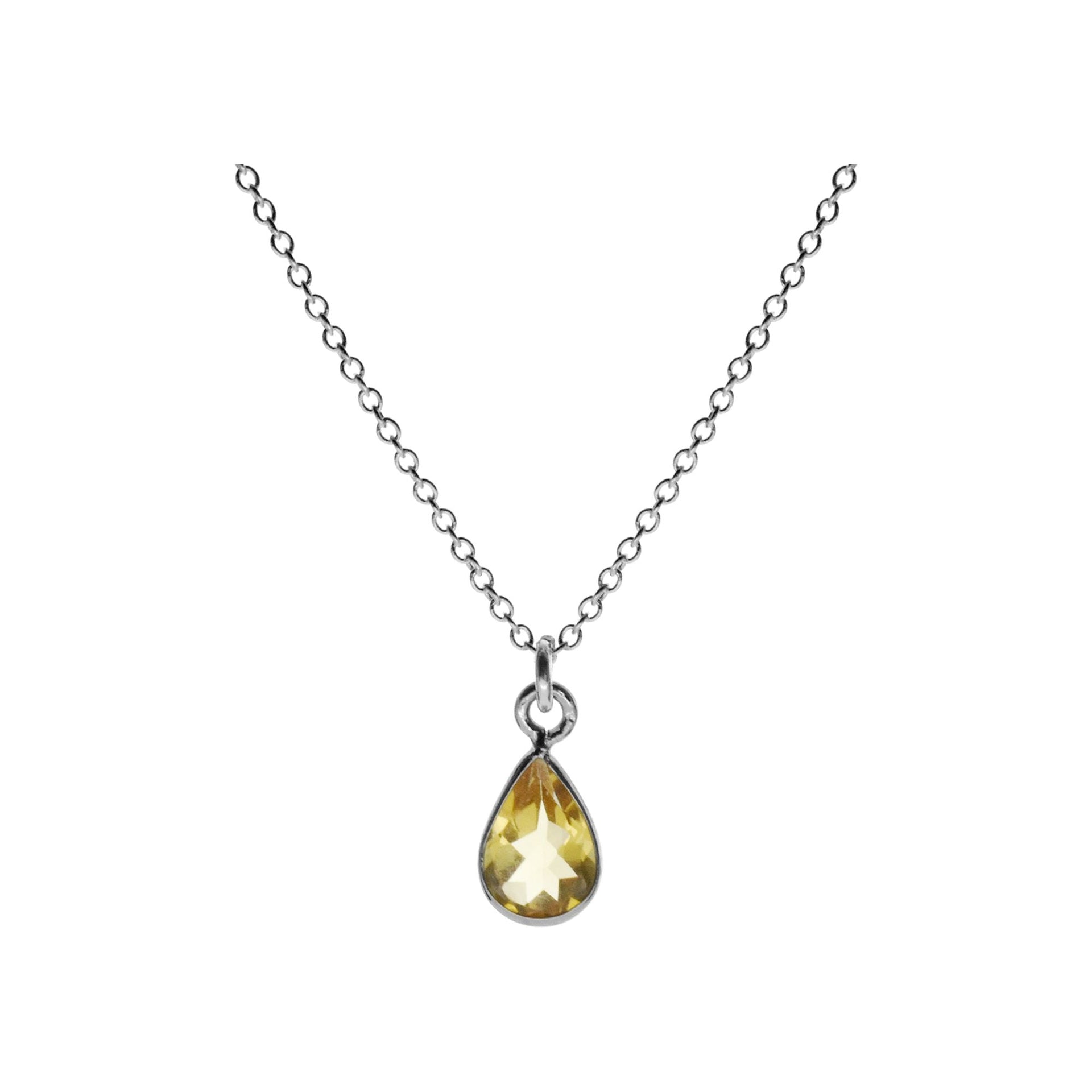 Samira citrine facet teardrop necklace
