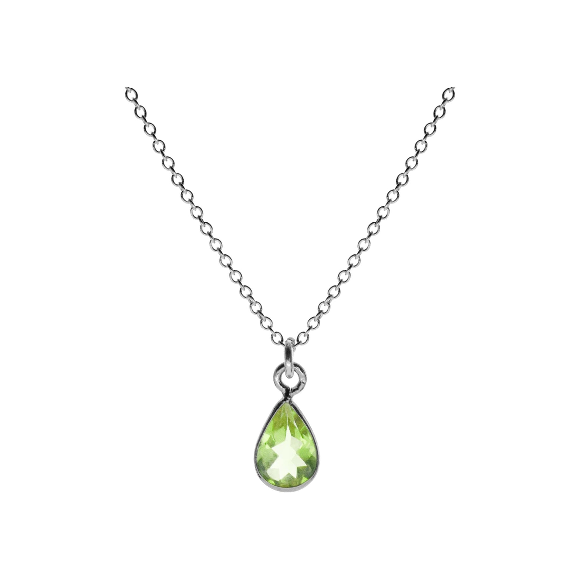 Chloe peridot facet teardrop necklace