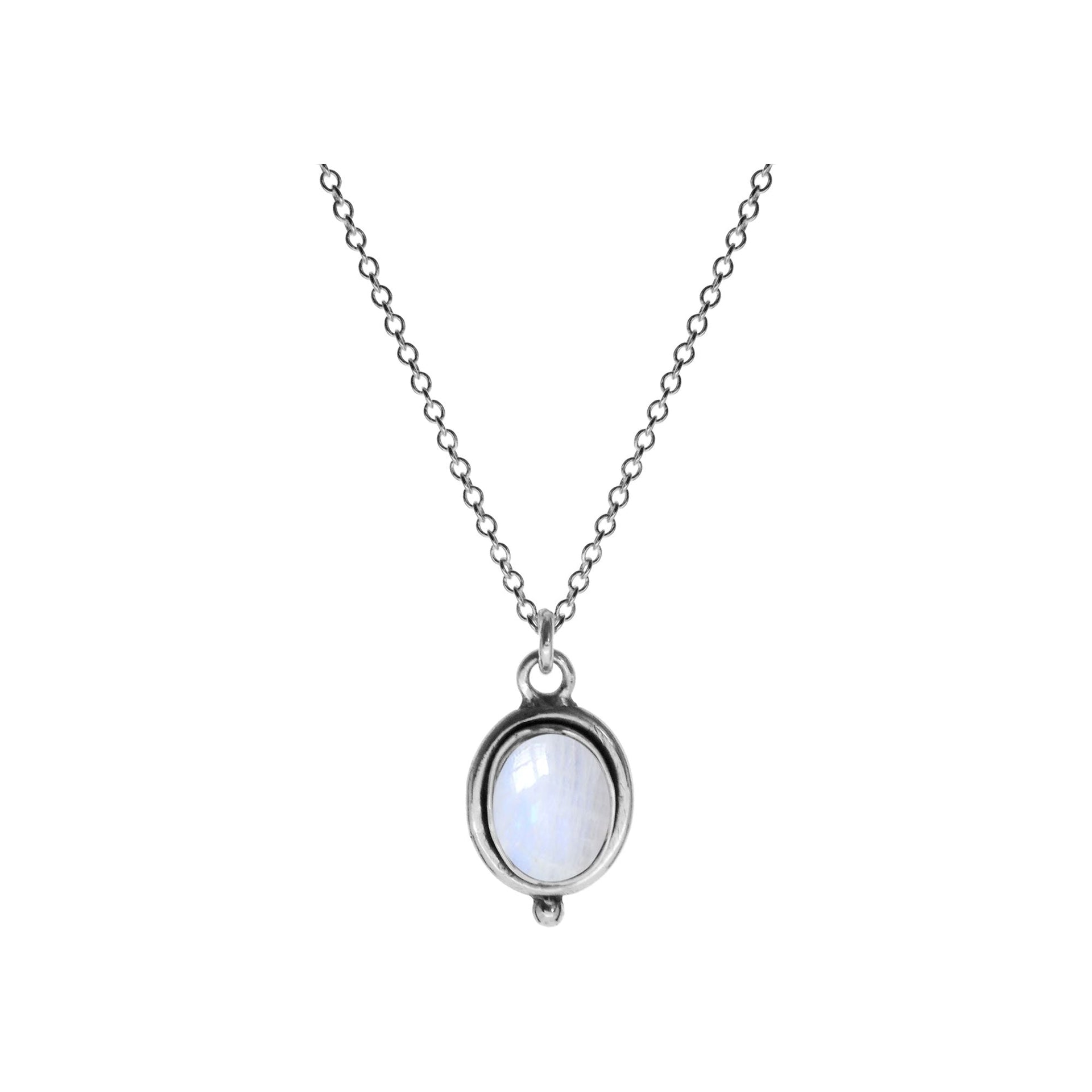 Chloe rainbow moonstone oval necklace