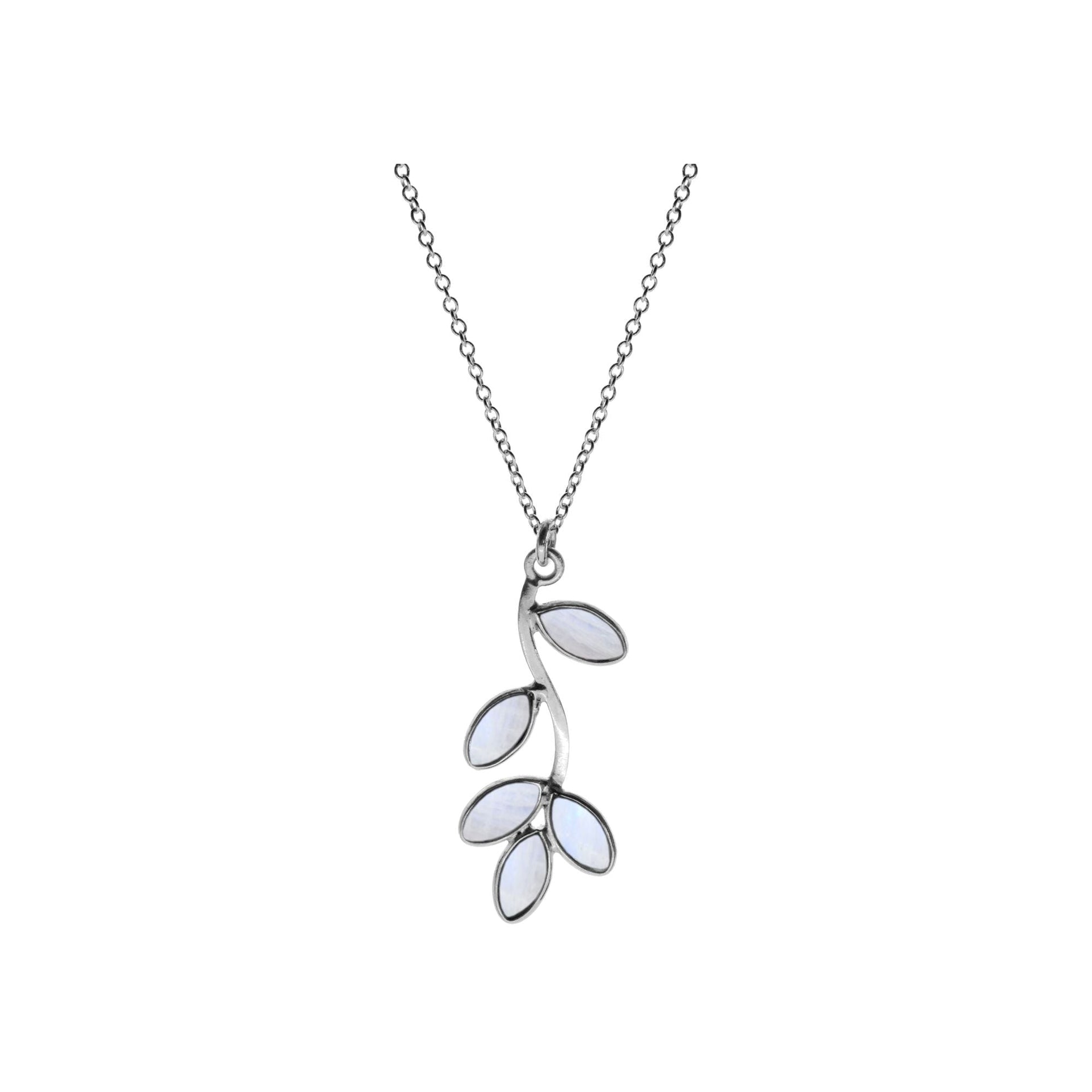 Chloe rainbow moonstone sprig necklace