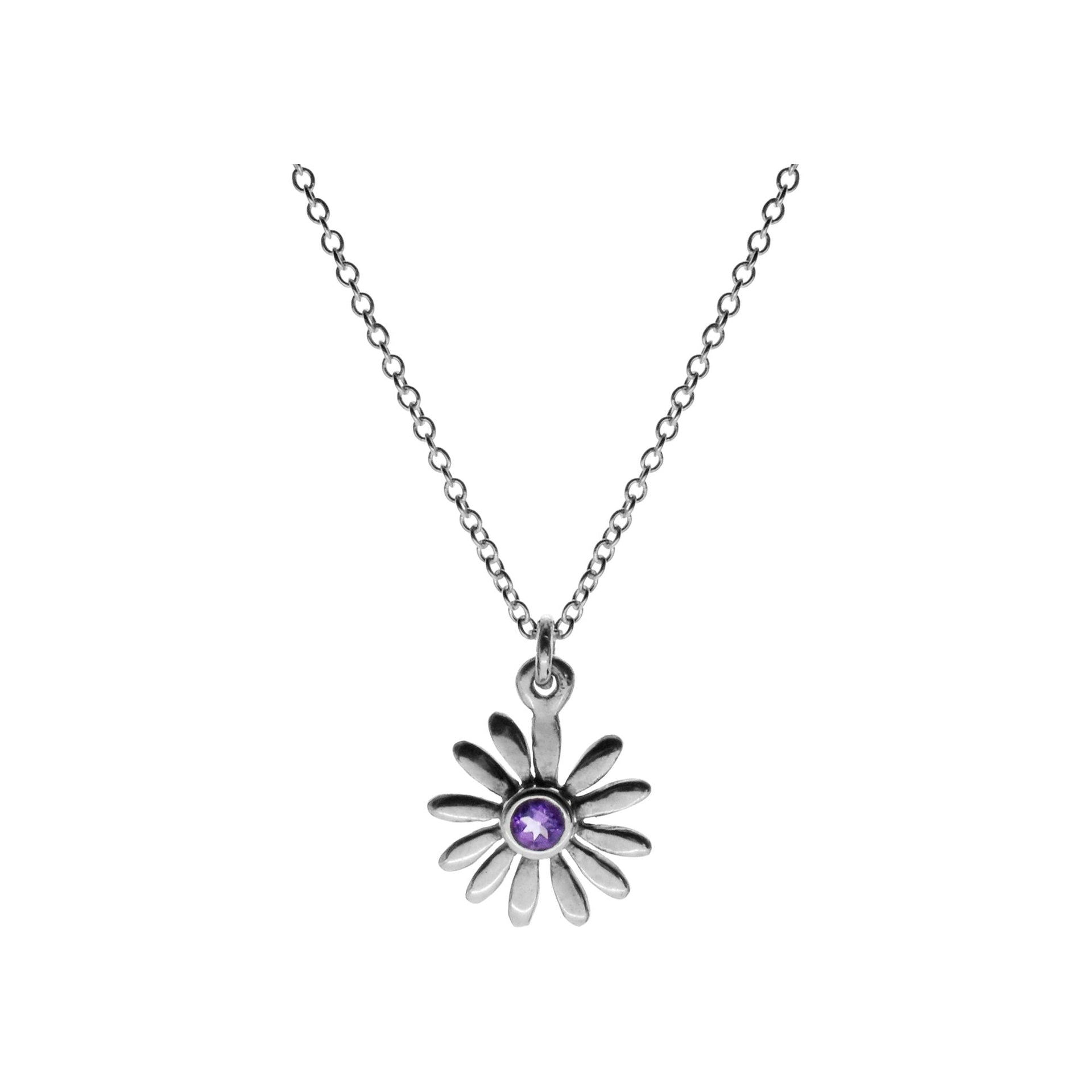 Chloe daisy necklace with amethyst