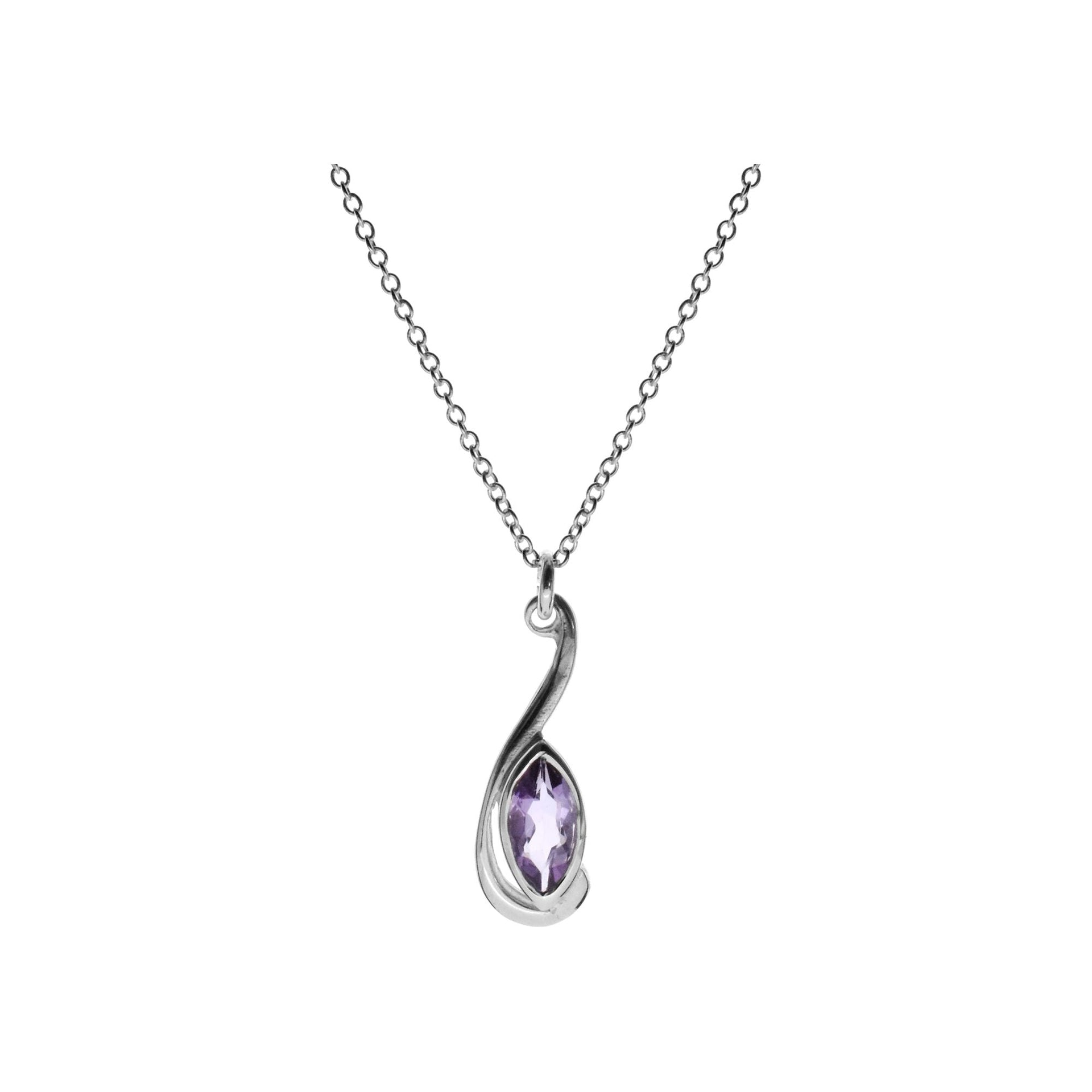 Chloe swirl with amethyst marquis necklace