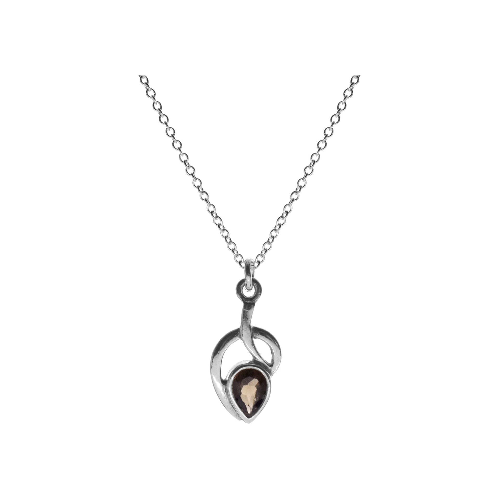 Chloe smokey quartz squiggle necklace