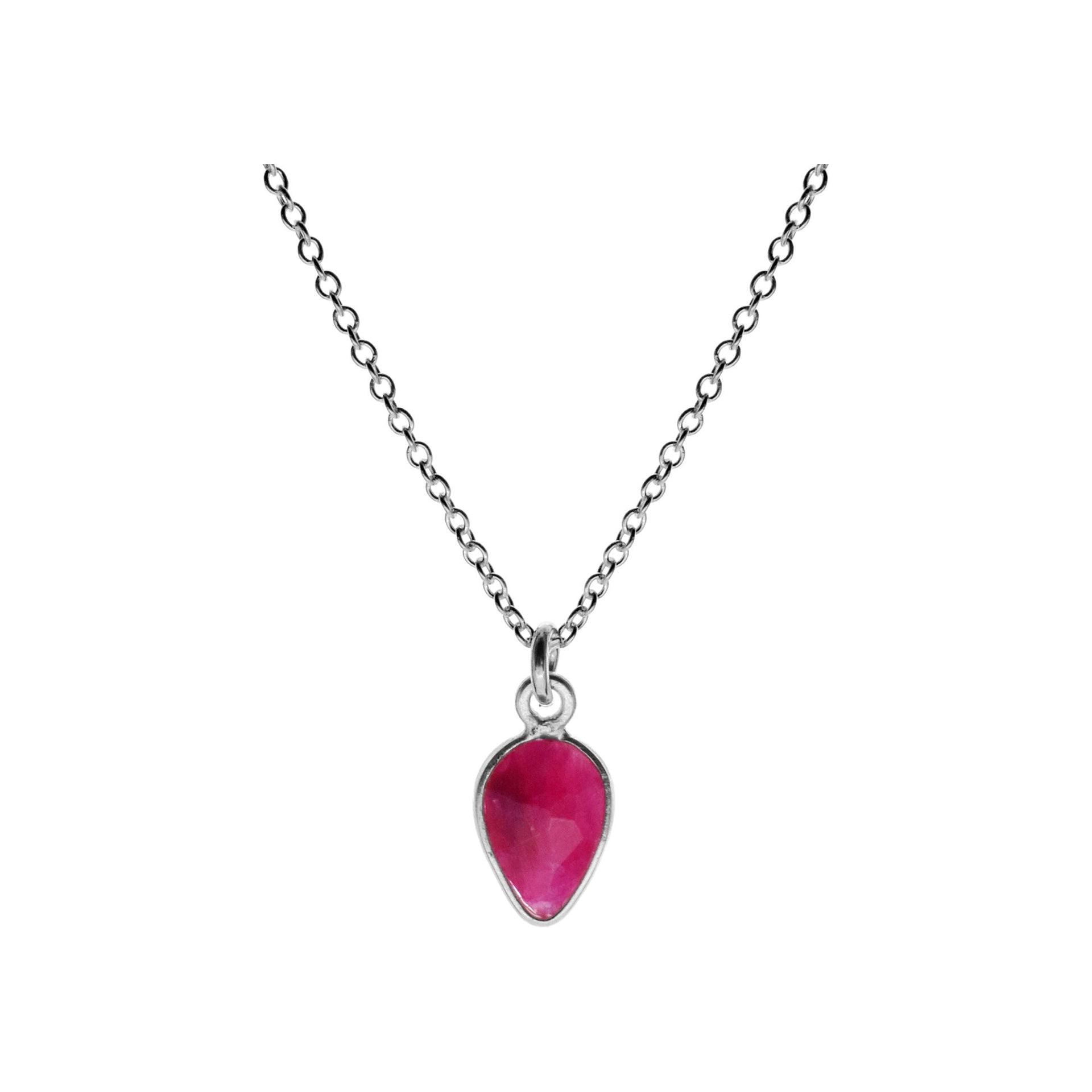 Samira ruby quartz teardrop necklace