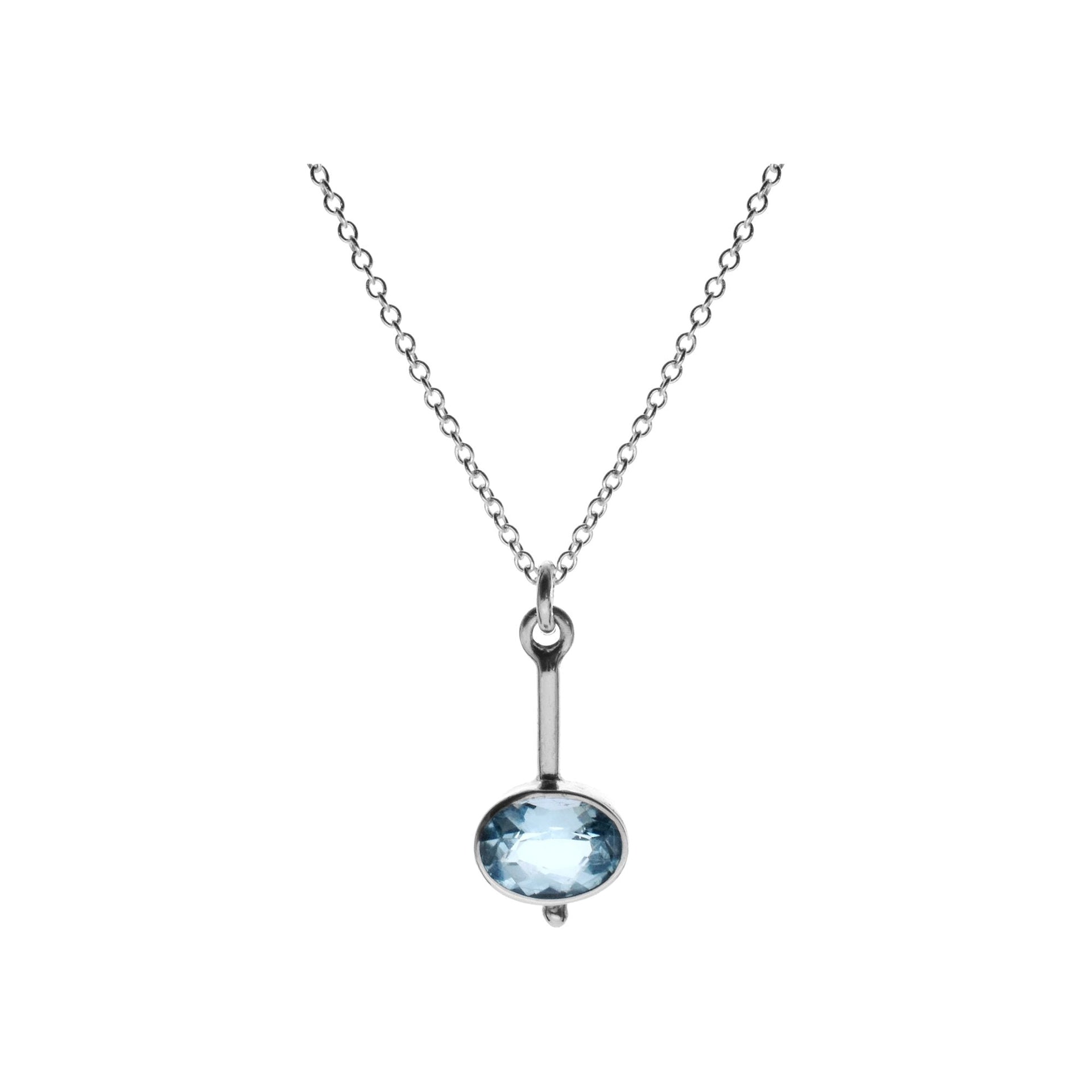 Chloe anchor shaped blue topaz necklace
